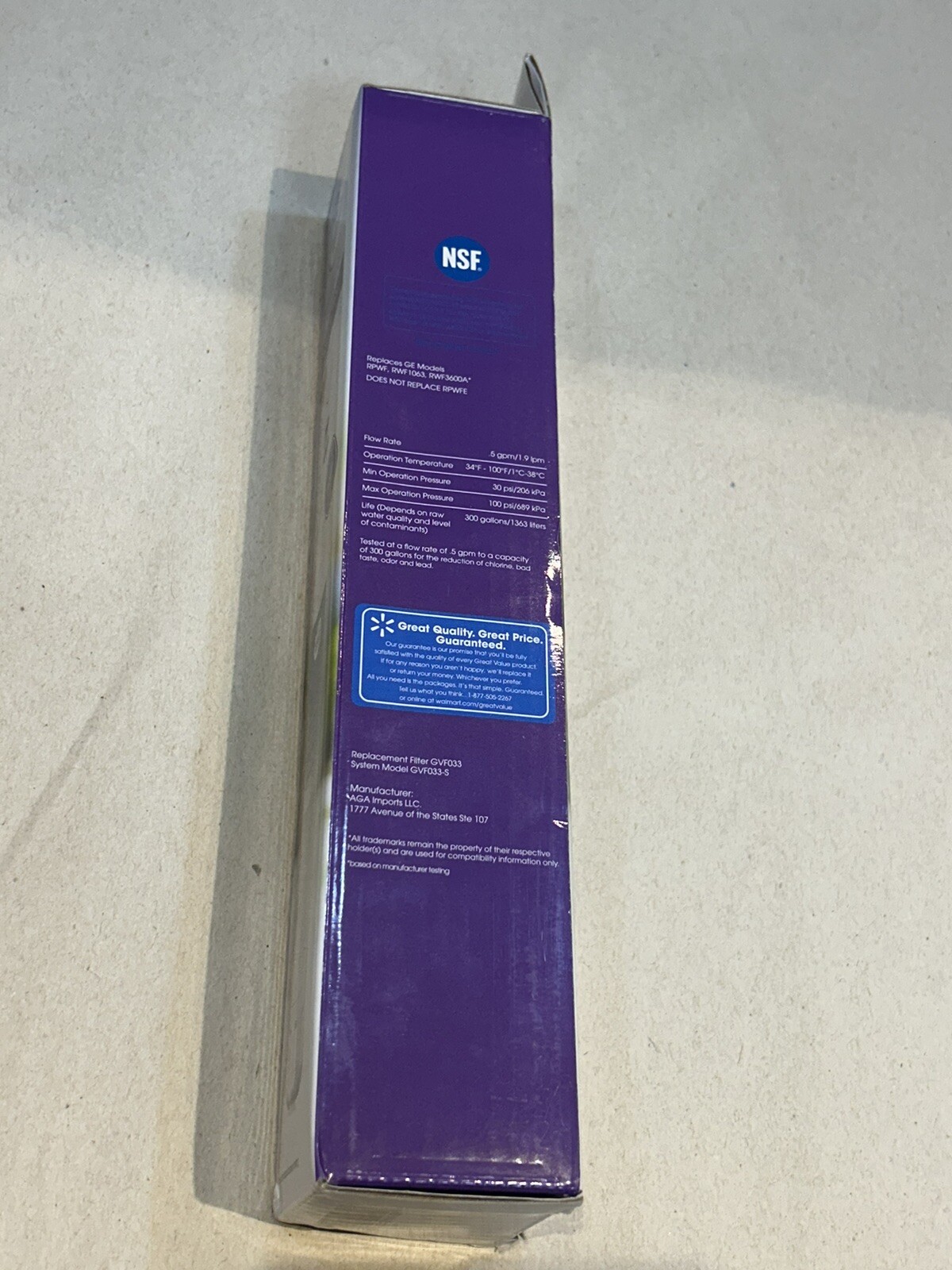 Great Value Replacement for GE RPWF (Not RPWFE), RWF1063, RWF3600A, Water Filter