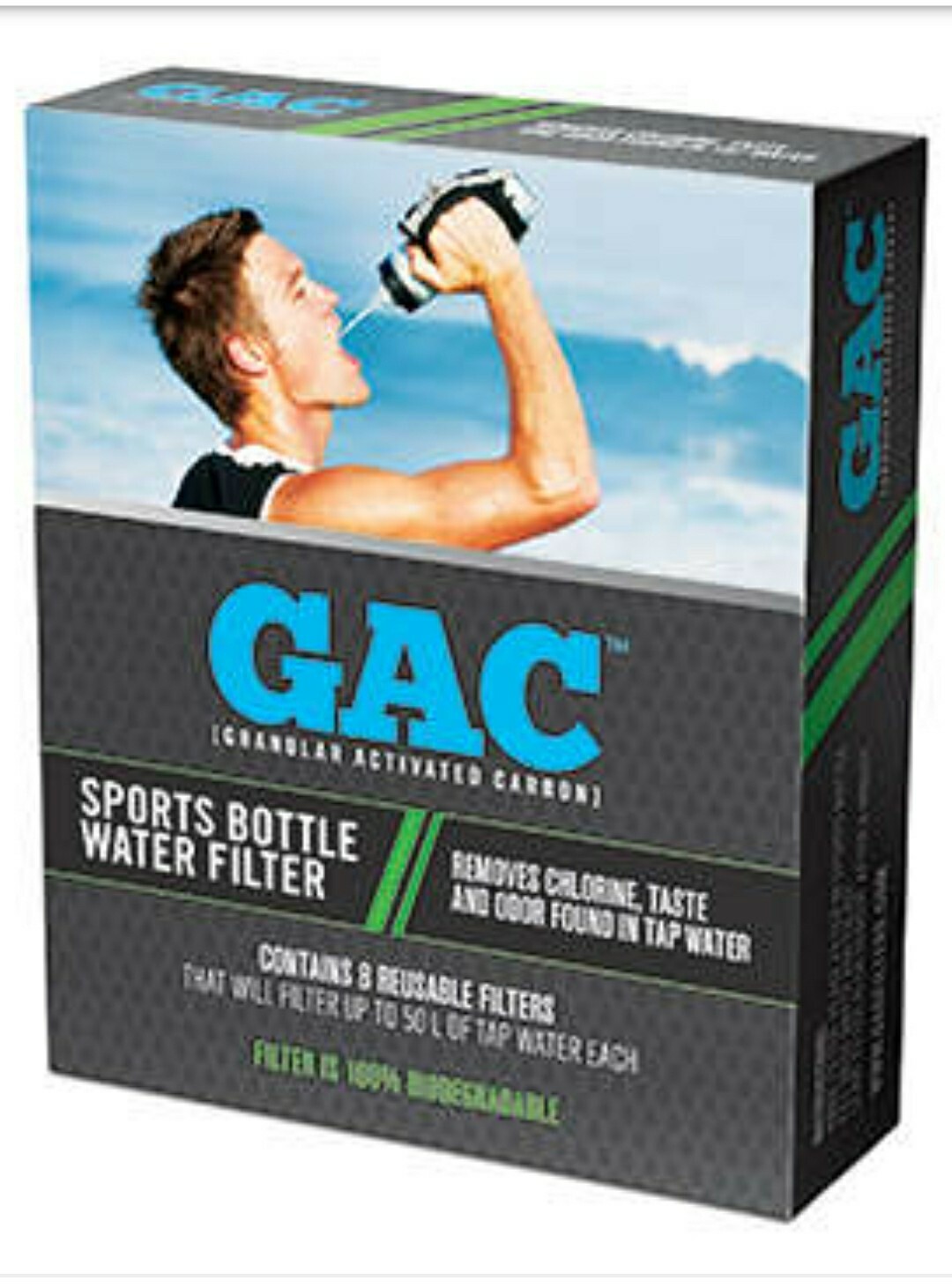 Activated Charcoal Carbon SPORT BOTTLE Filter Packs, Pure Water Distiller GAC X8
