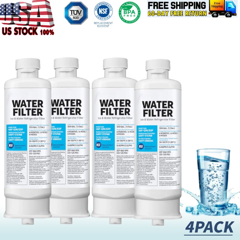 4PACK For Samsung DA97-17376B HAF-QIN/EXP REFRIGERATOR Water Filter US