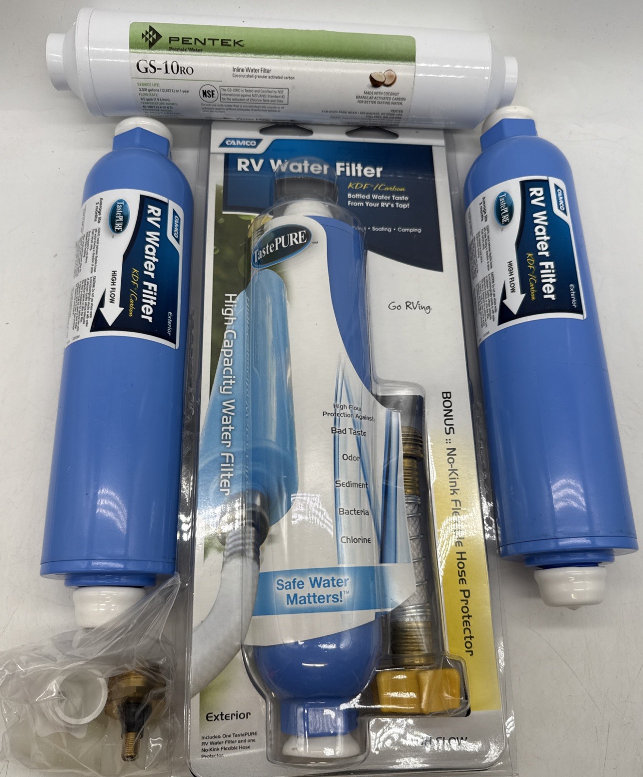 Camco RV Water Filter Lot Pentek Inline Filter GS-10ro-4 Water Filters NEW