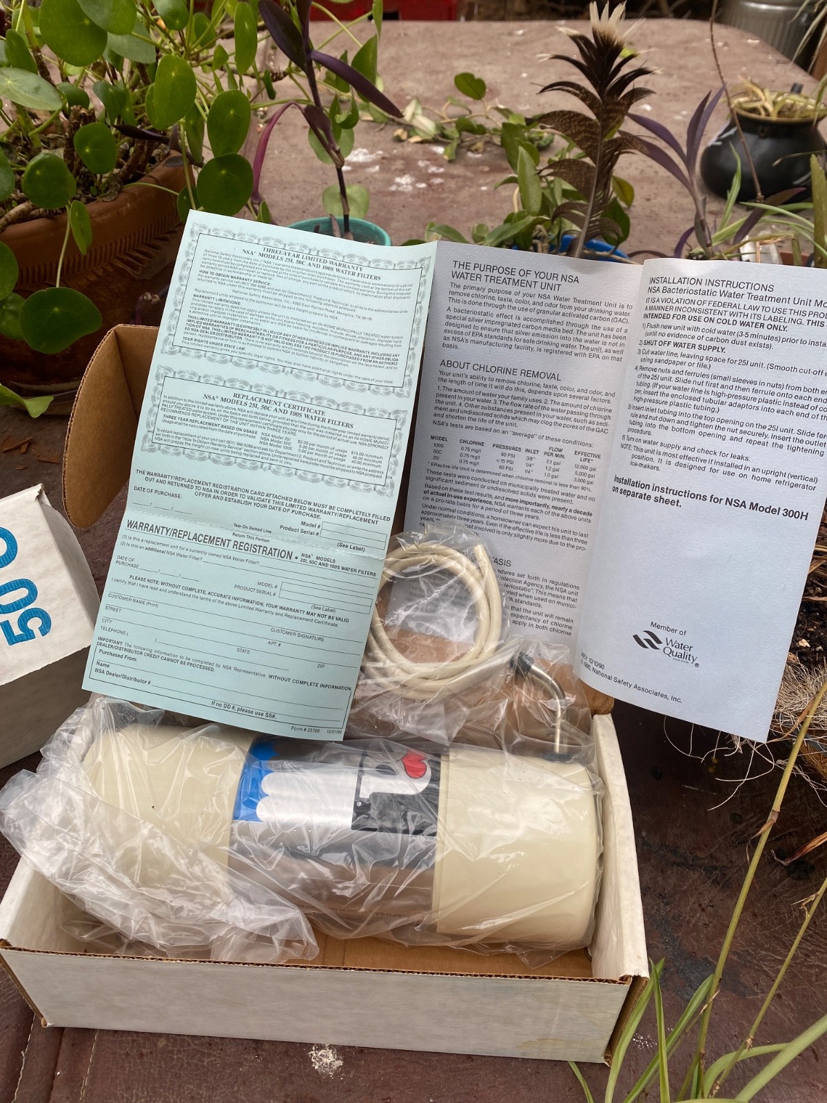 NSA Bacteriostatic Water Treatment System Counter Top Water Filter Model 50C