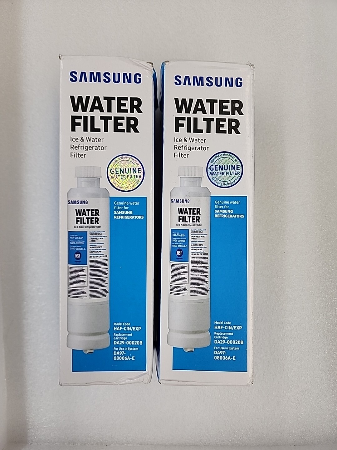 2 PACK Genuine Samsung DA29-00020B HAF-CIN/EXP-REFRIGERATOR Water Filter,USA