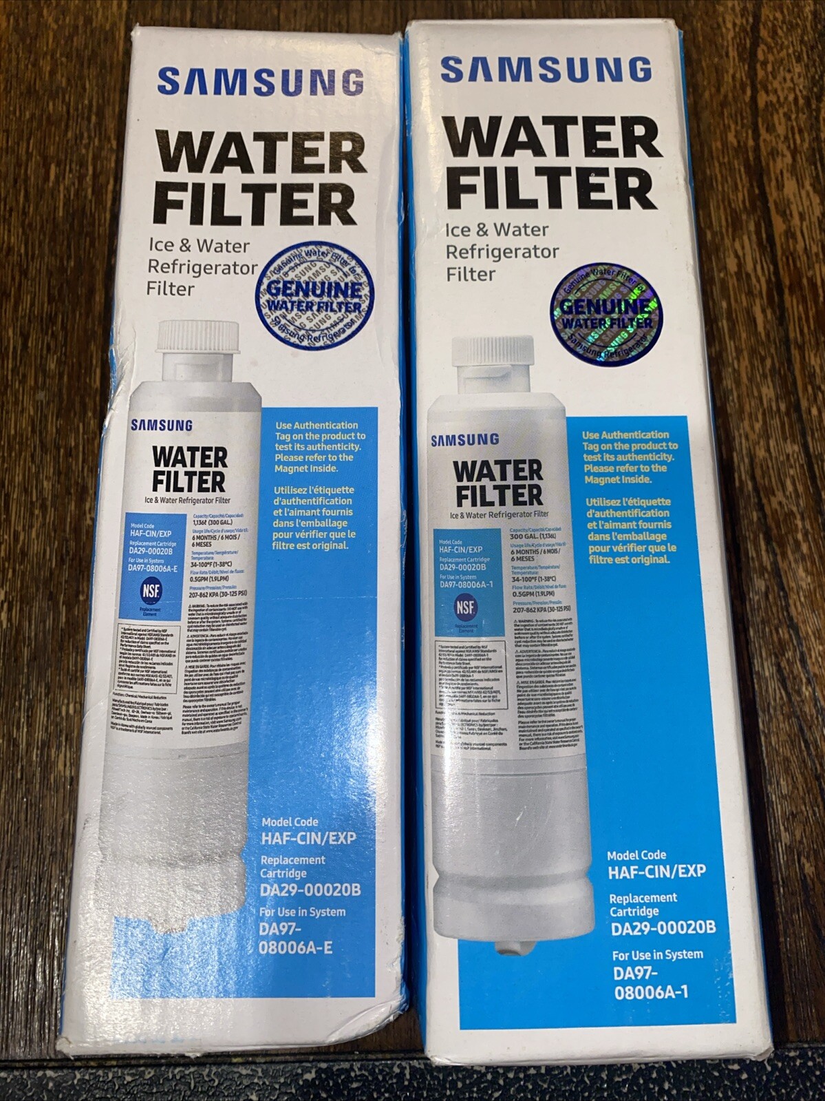 2 PACK Genuine Samsung DA29-00020B HAF-CIN/EXP Refrigerator Water Filter New