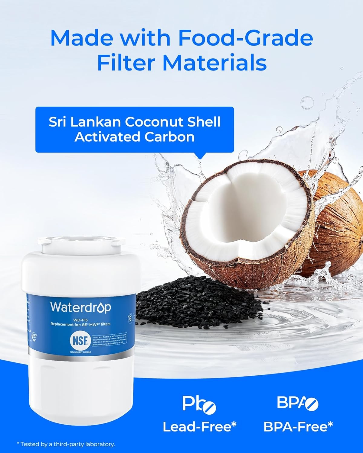 Waterdrop Water Filter, Replacement for GE® Smart Water MWF,4 Pack