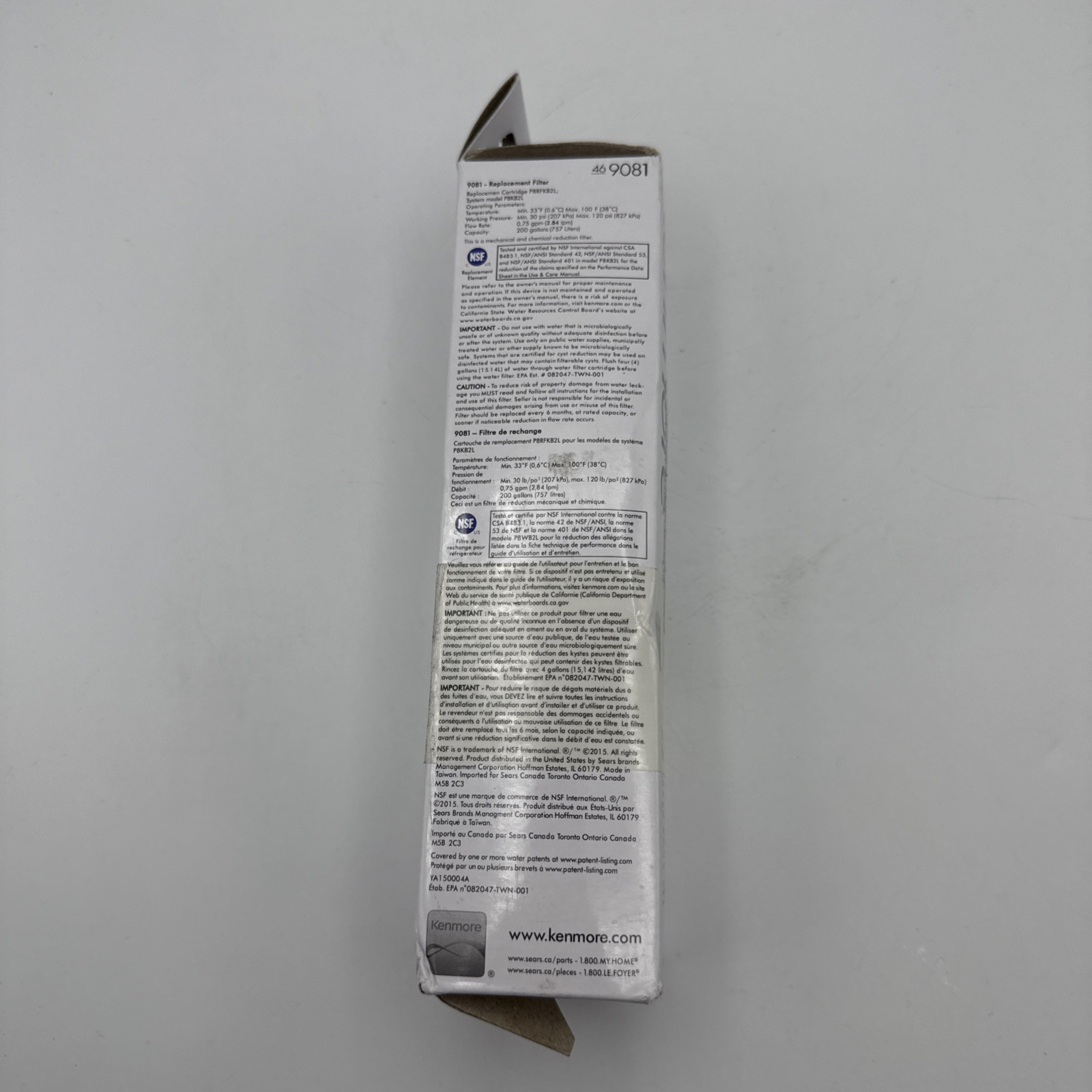 Kenmore 469081 Refrigerator Water Filter – White