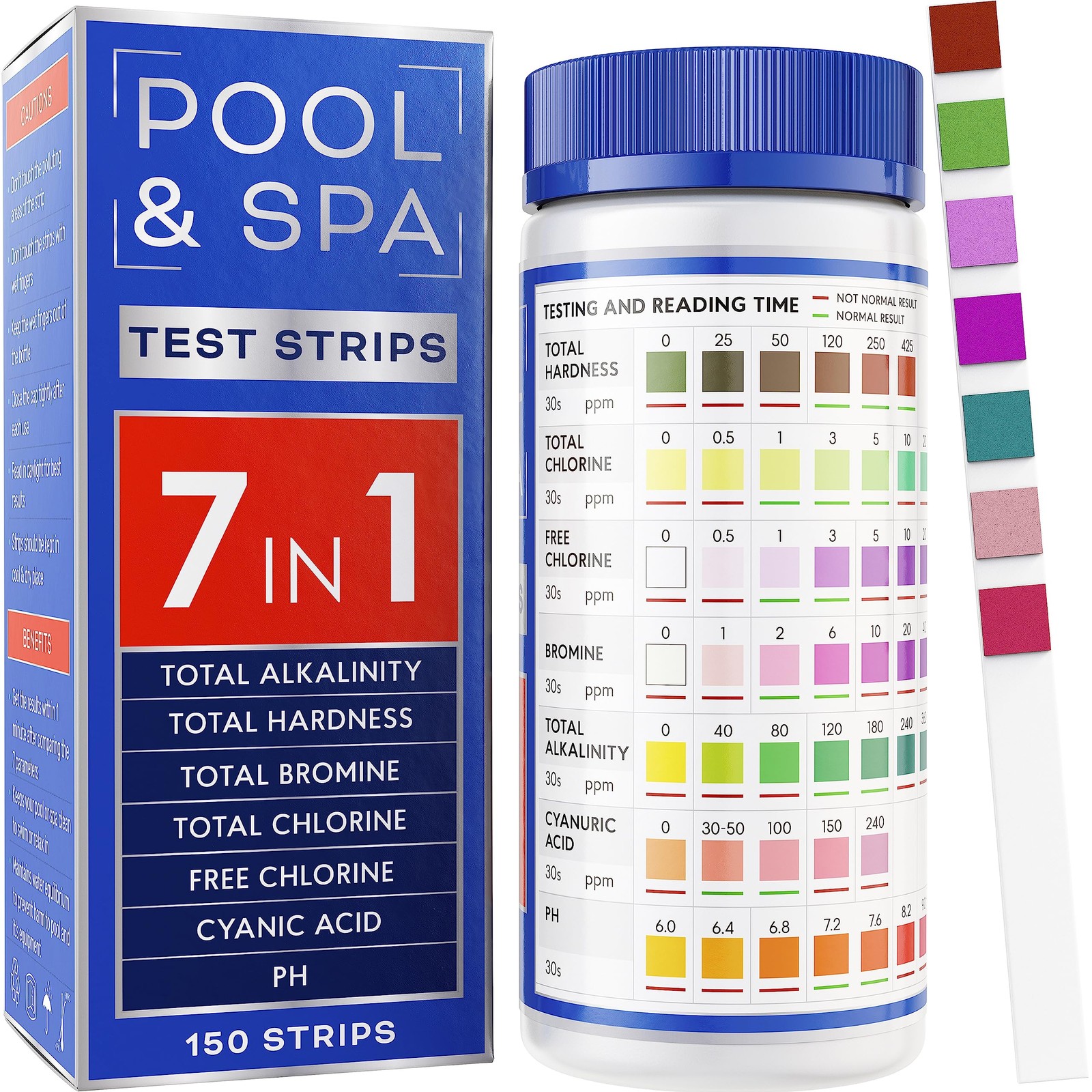 All-New Pool and Spa Test Strips 7 in 1 Quick SuperAccurate Swimming 150…