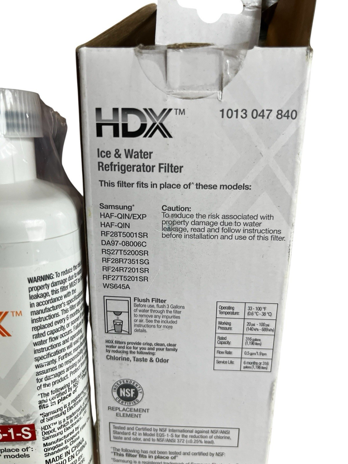 HDX EQS-1-S Standard Refrigerator Water Filter For Samsung HAF-QIN