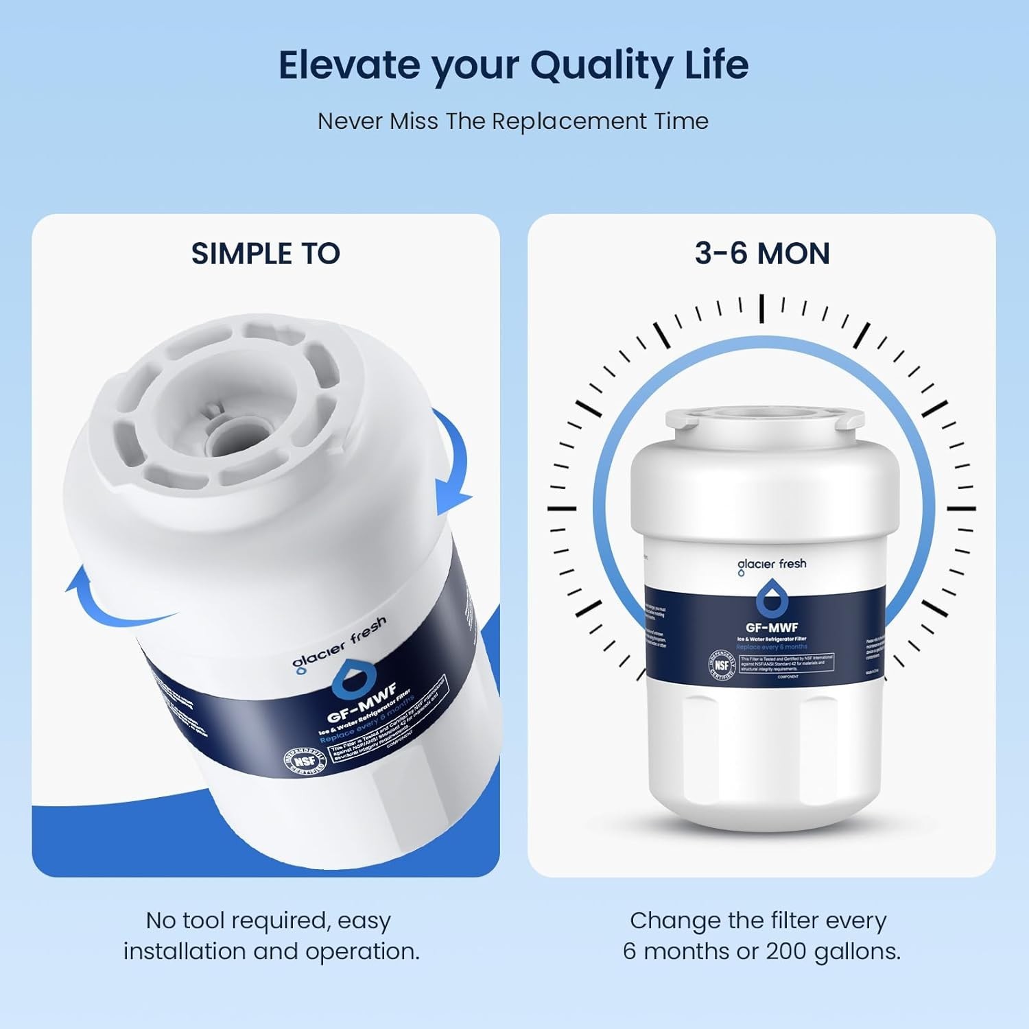 MWF Refrigerator Water Filter SmartWater MWFP MWFA GWF HDX FMG-1 WFC1201 kenmore