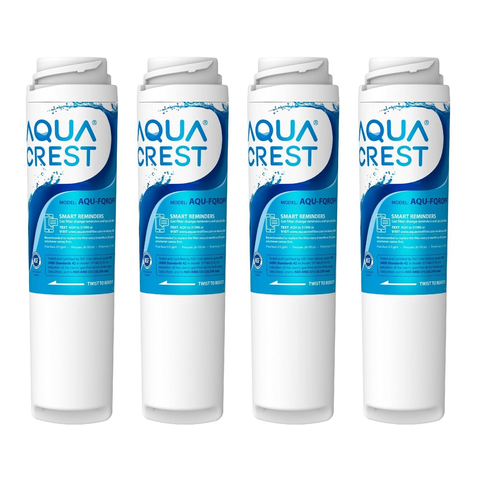 AQUA CREST FQSVF Unde Sink Water Filter, Replacement for GE® FQSVF(4)