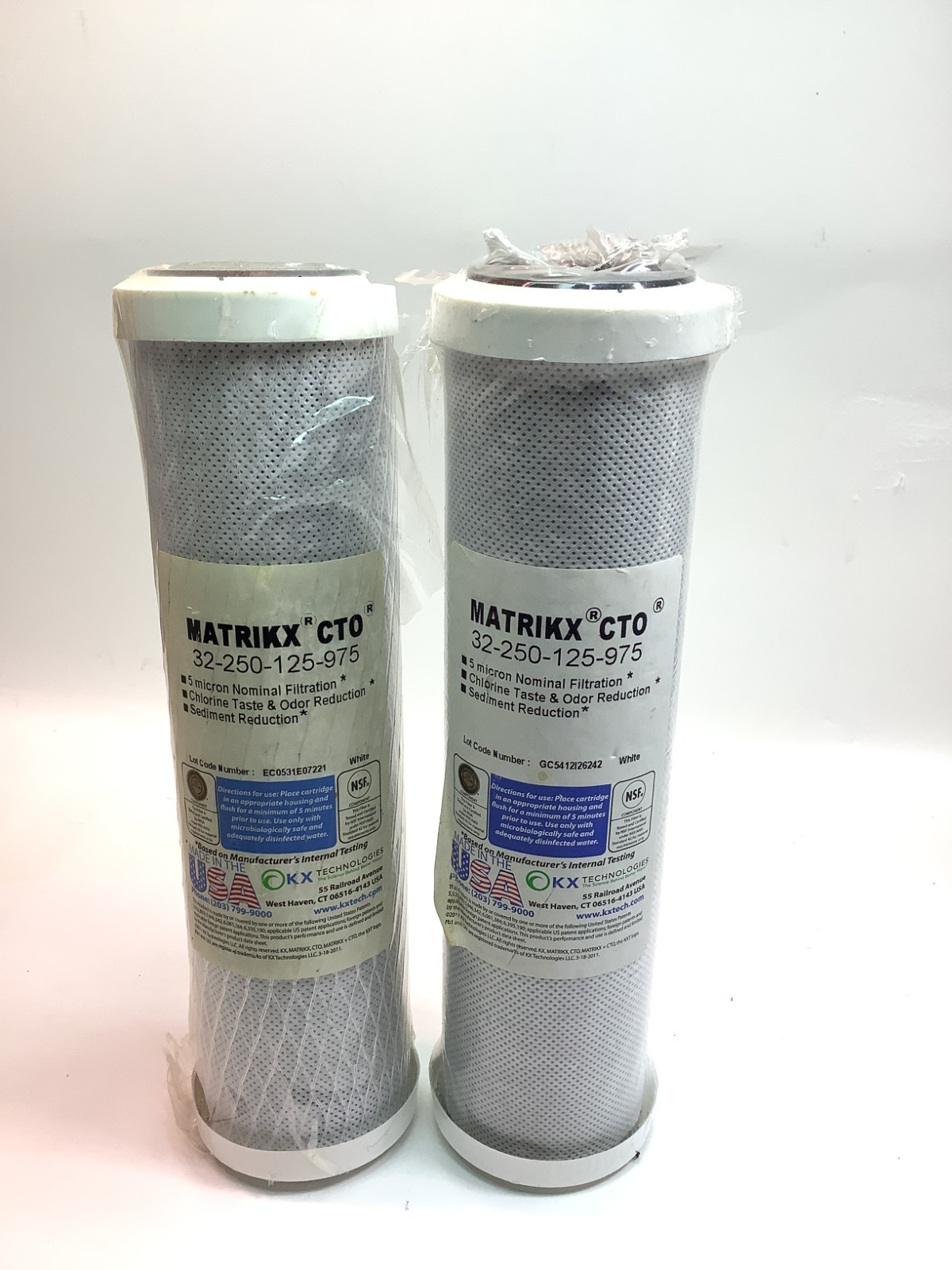 2 PACK Matrikx CTO Carbon Block Water Filter 32-250-125-975 5 Micron 10″ Standar
