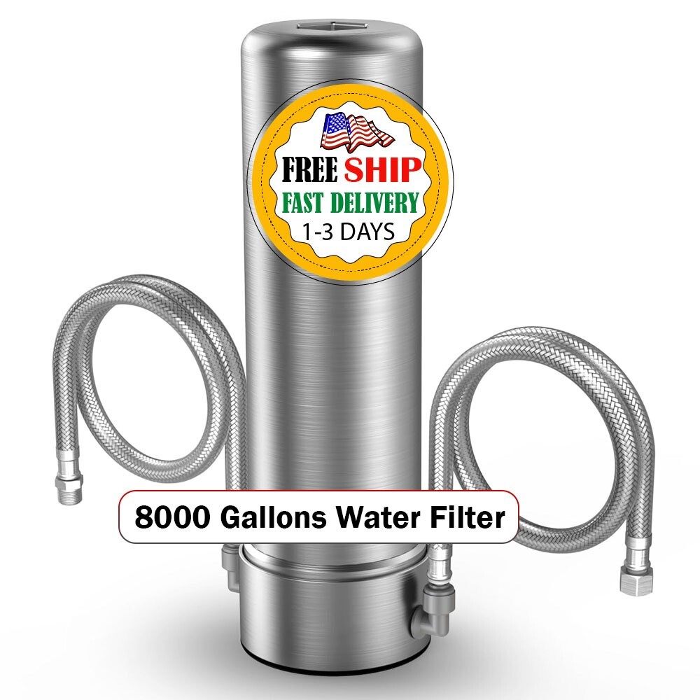 Sistema de Filtro de Agua Para Grifo Cocina Casa Acero Inoxidable 8000G Filtra