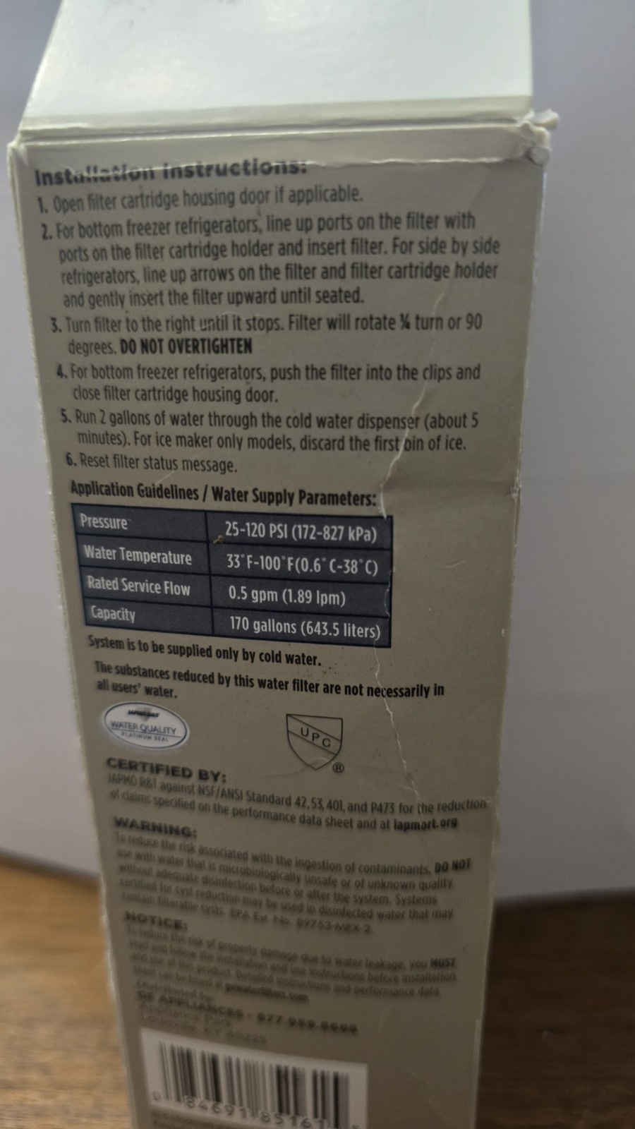 Genuine GE Appliance XWFE Refrigerator Water Filter Sealed New