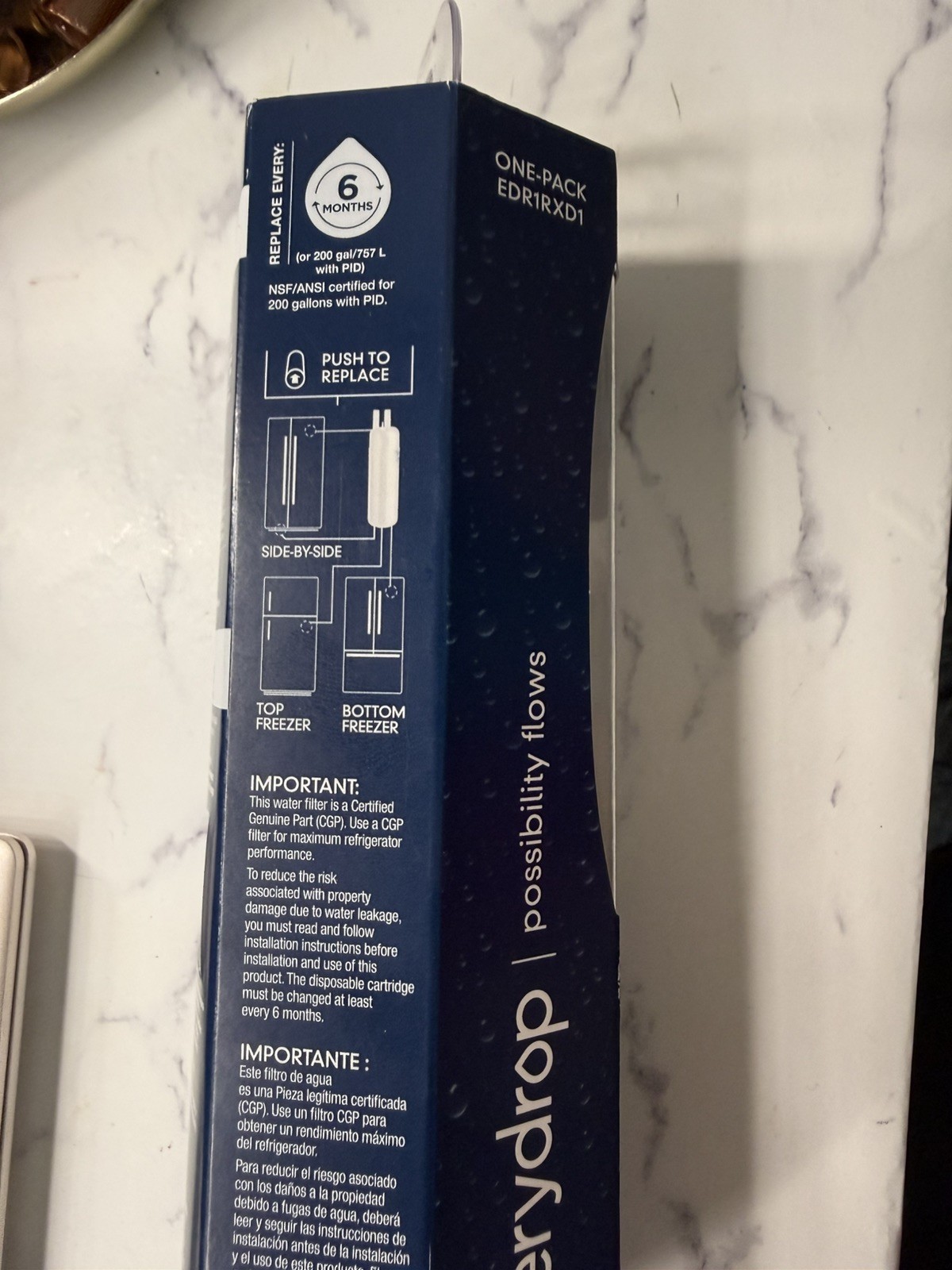 EveryDrop #1 Refrigerator Ice and Water Filter ΕDR1RXD1 New SEALED