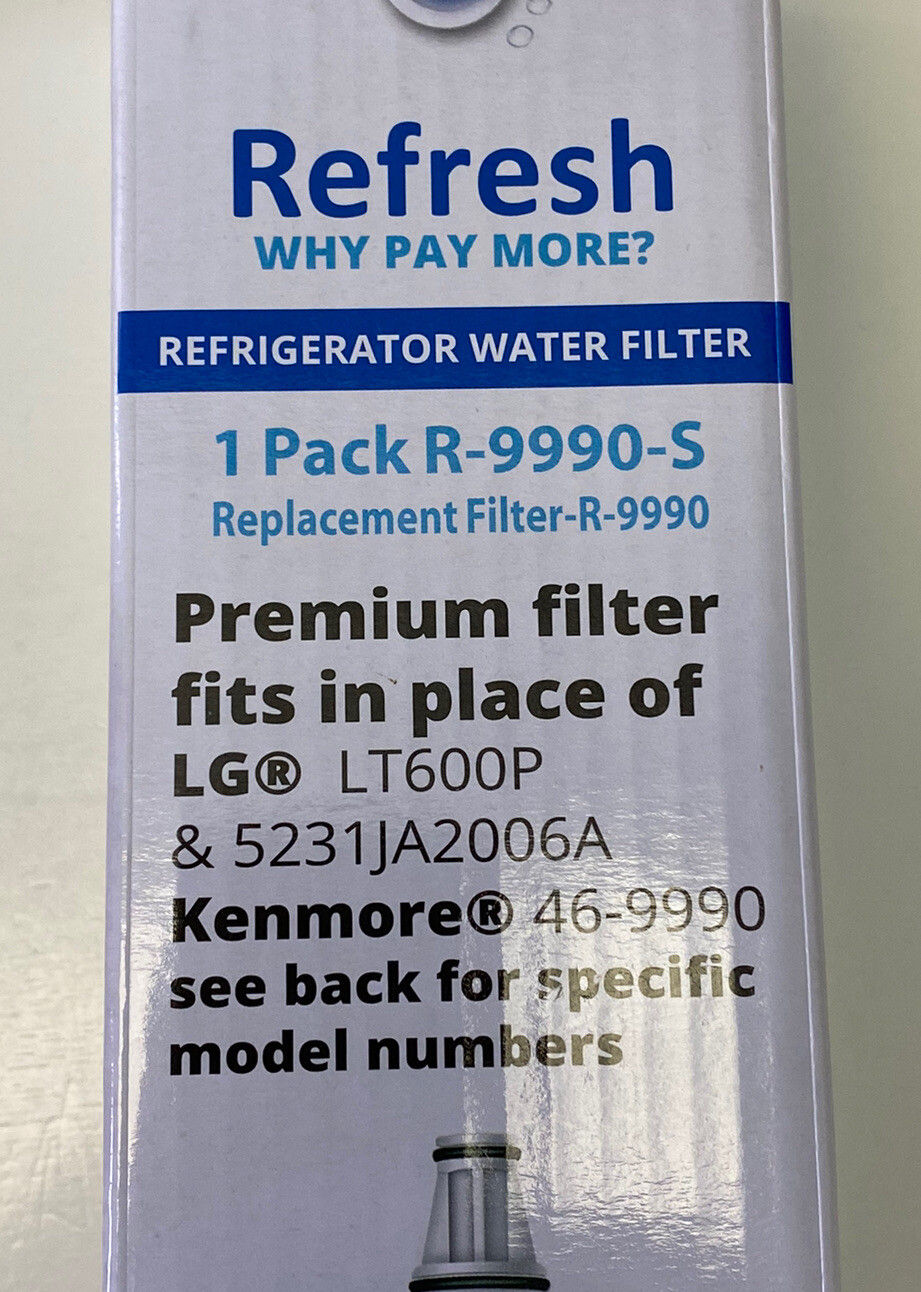 Refresh Premium Refrigerator Water Filter R-9990-S for LG LT600P / Kenmore More