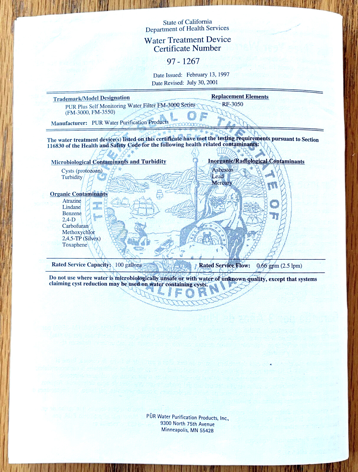 PUR Water Filtration System Use and Care Manual various models in 3 languages