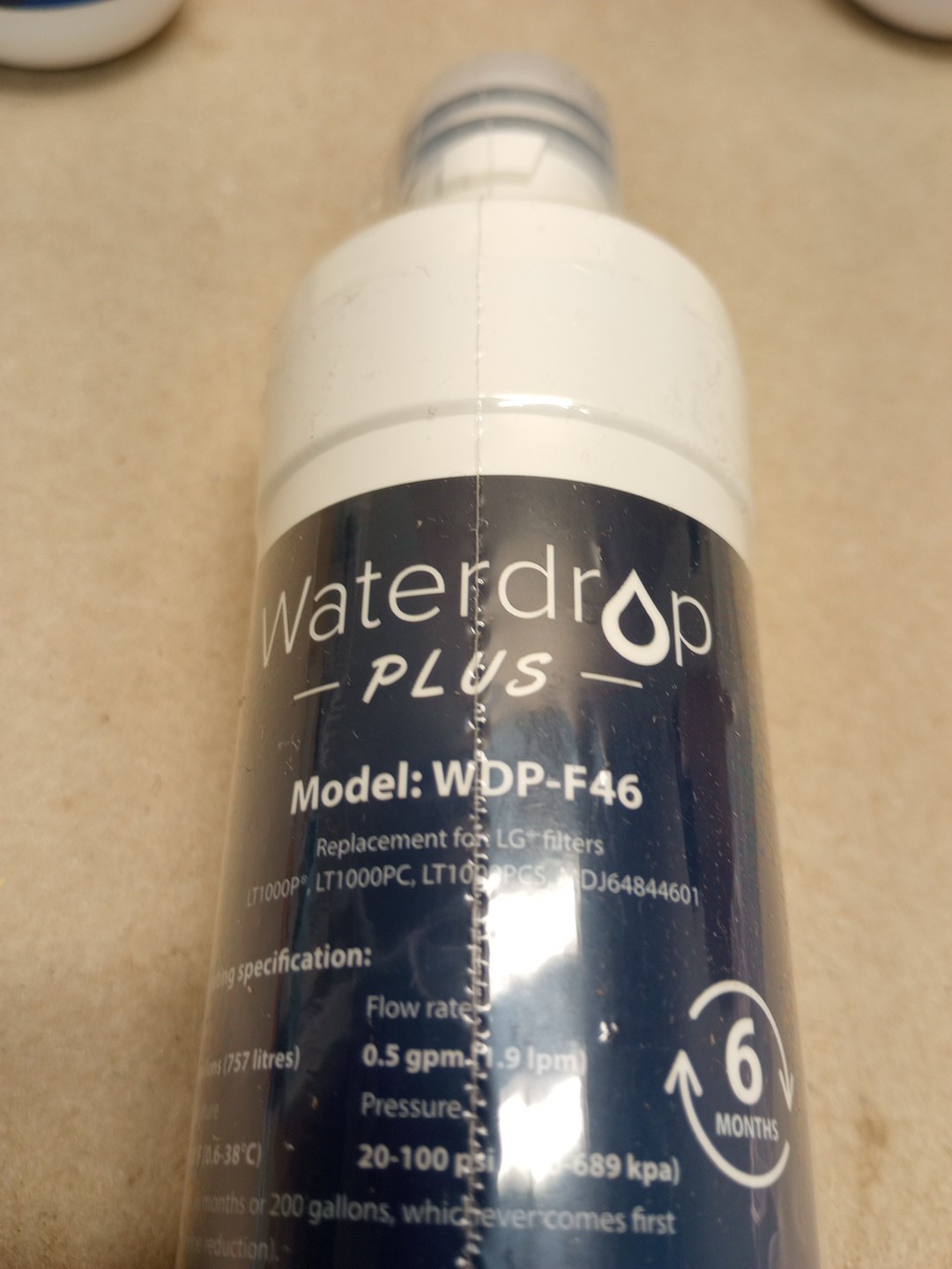 NEW Waterdrop Plus Refrigerator Water Filter and Air Filter for LG® WDP-F46 2 PC