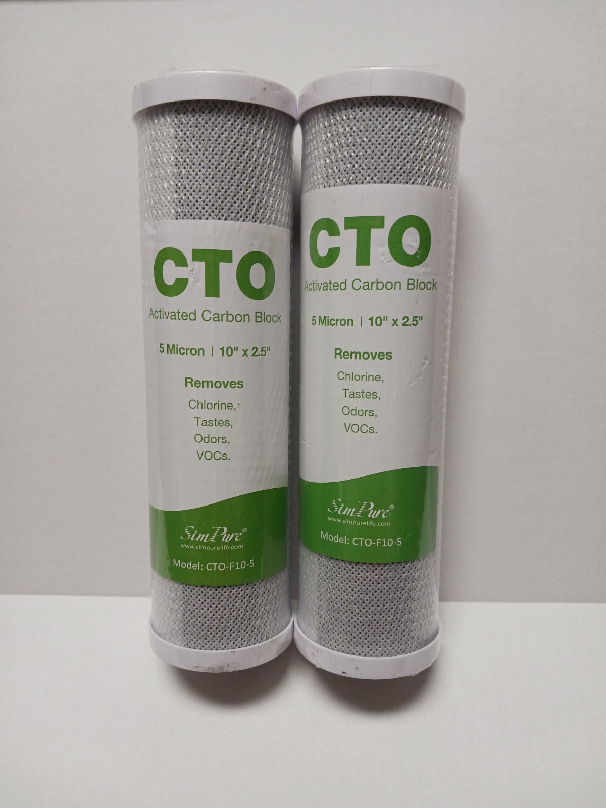 2 – 10″x2.5″ 5 Micron CTO Carbon Block Water Filter Cartridge Whole House Filter