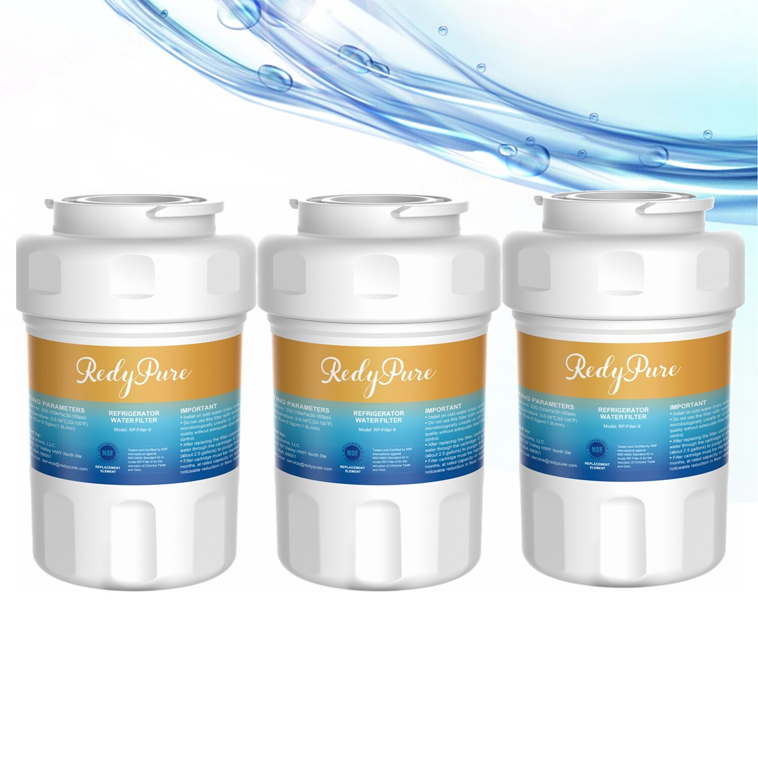 3 Pack Refrigerator Water Filter Replacement For GE Smartwater MWF MWFA HWF GWF