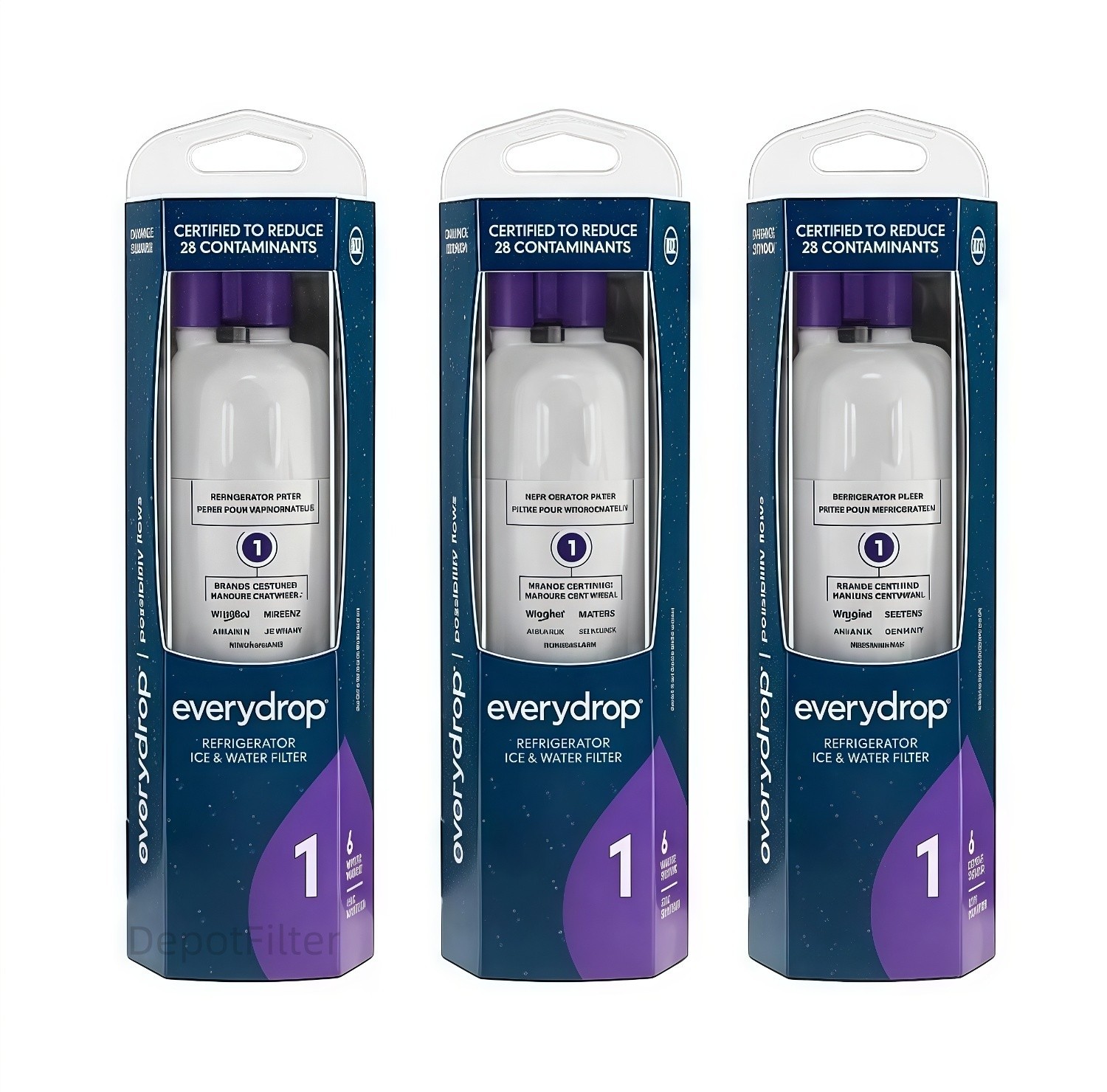 3 PACK ΕVΕRYDROP ΕDR1RXD1 Refrigerator ICE Wate Filter 1 Replacement NEW US
