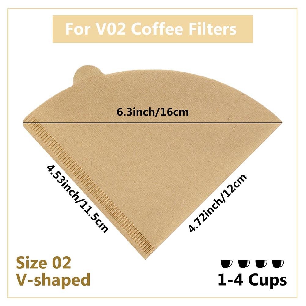Cone Coffee Filters Size 02, 200 Count 1-4 Cups V02-200, Natural 200