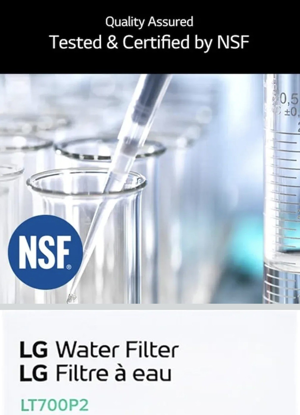 LG LT700P2 6-Month / 200 Gallon Refrigerator Replacement Water Filter 2 Count