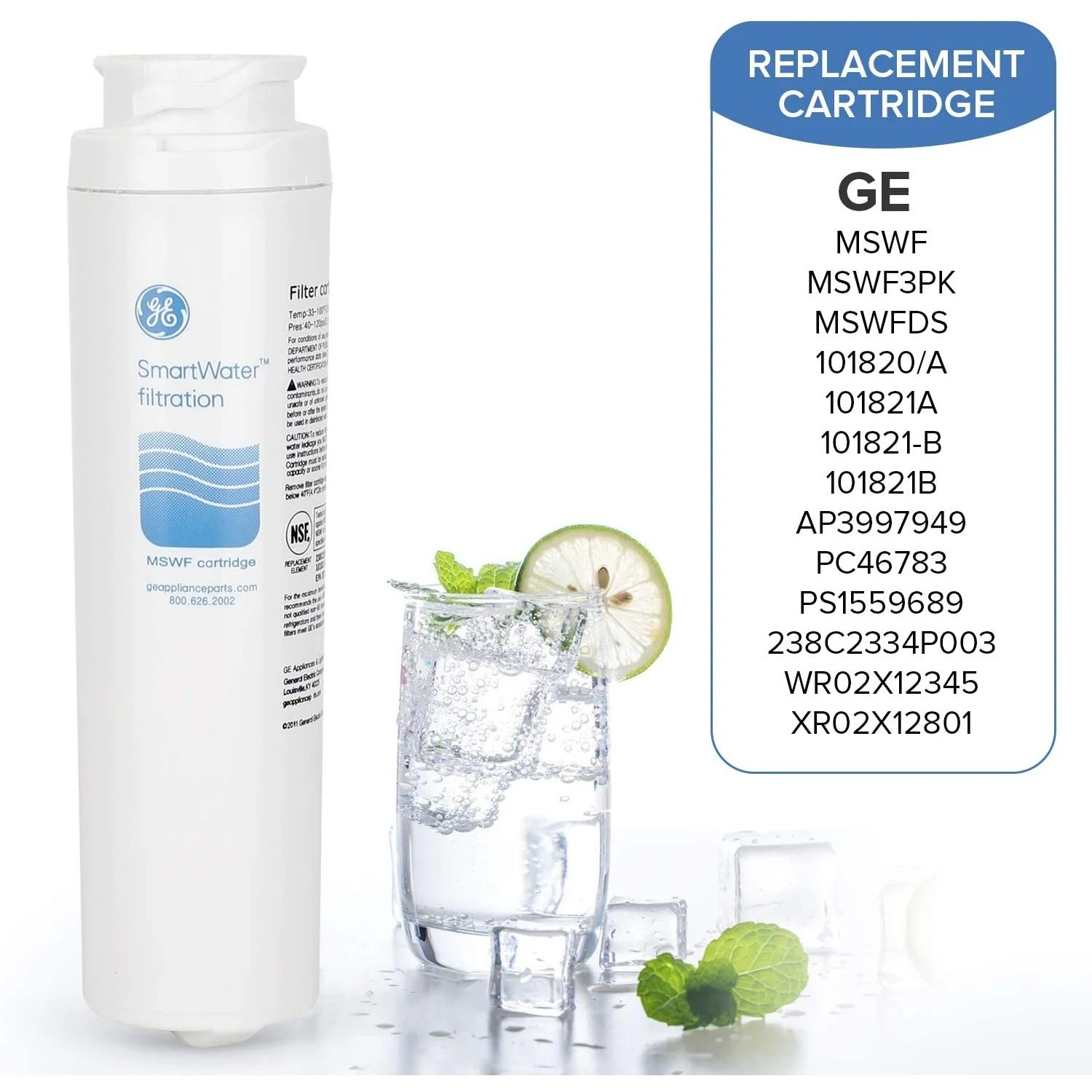 USA NEW 3 PACK GE MSWF SmartWater Refrigerator Replacement Water Filter Sealed