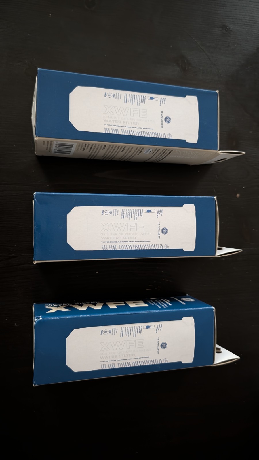 GE XWFE Refrigerator Water Filter Non RFID Chip Lot of 3