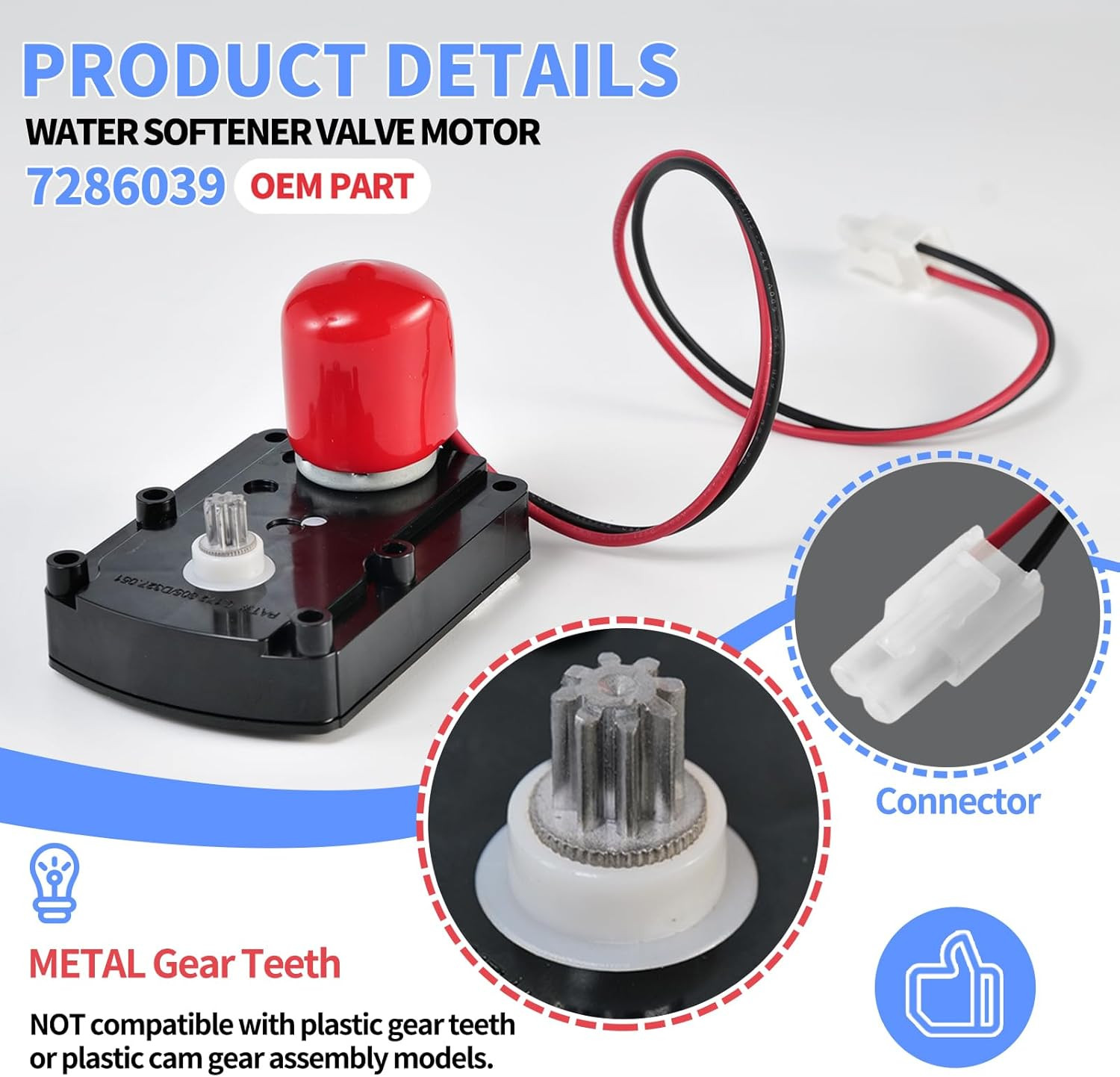 Water Softener Valve Motor Replacement for Various Models with Screws