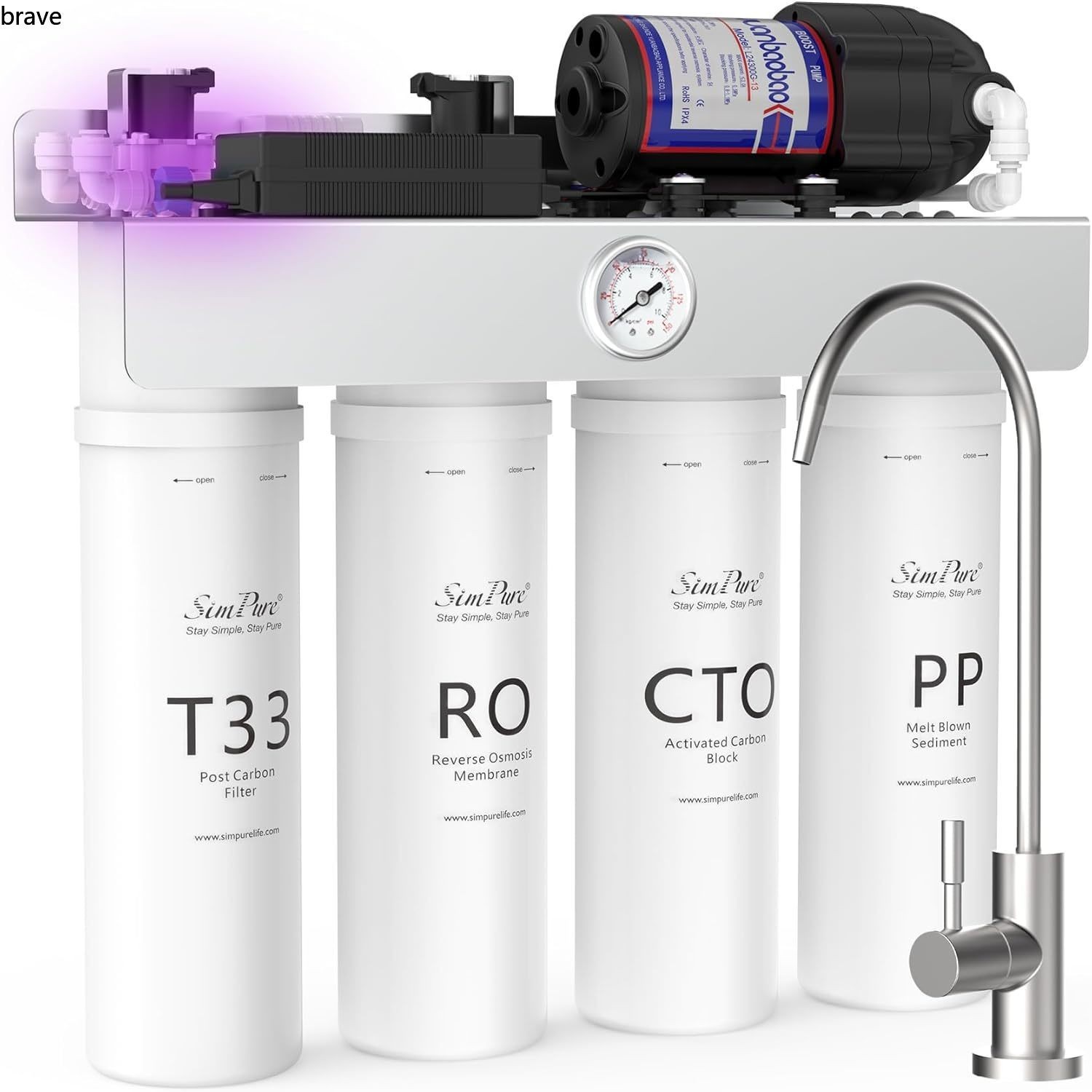 SimPure T1-400UV Tankless Reverse Osmosis System with UV, NSF/ANSI 58 Certified
