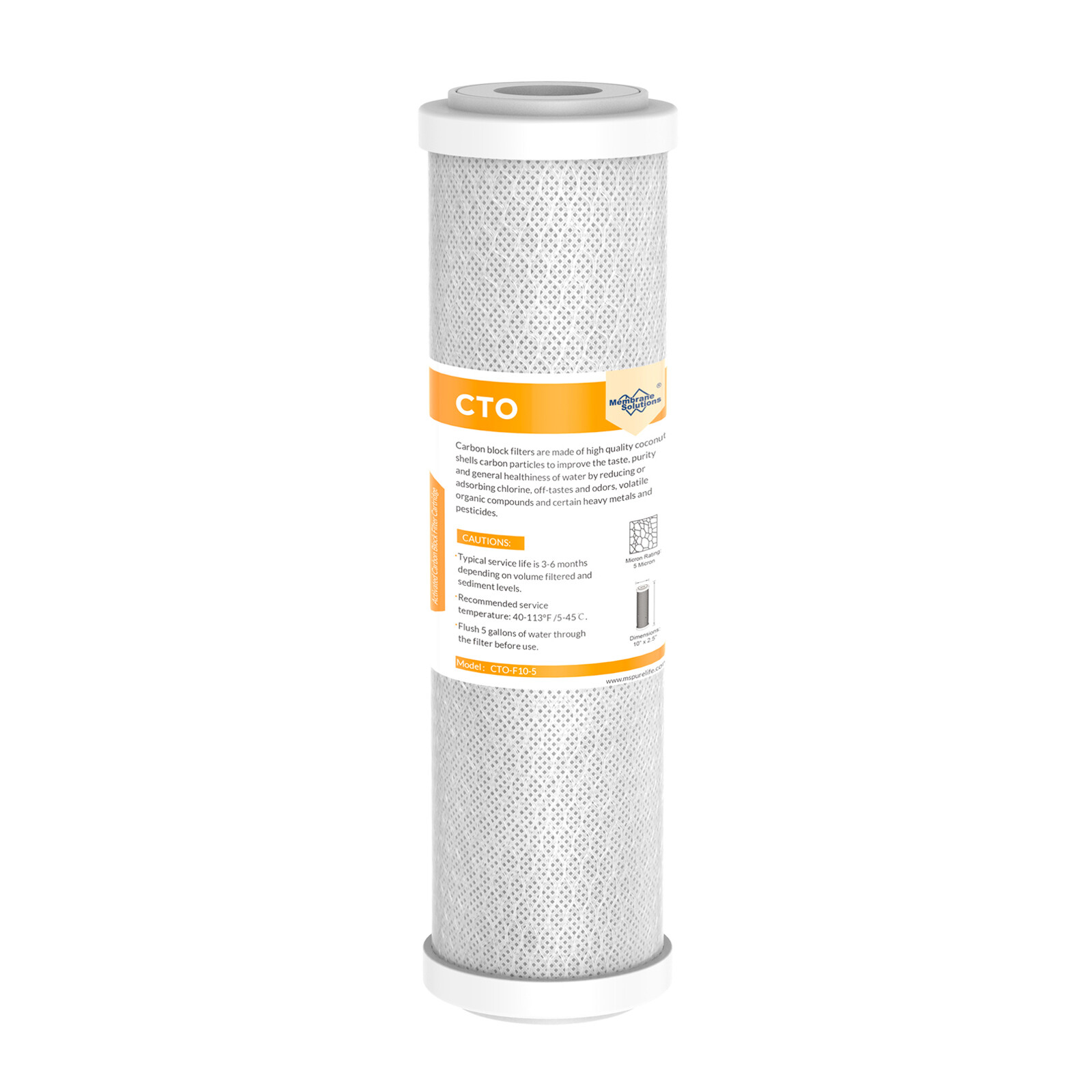1-4 Pack 5 Micron 10″x2.5″ CTO Carbon Block Water Filter Cartridges Whole House