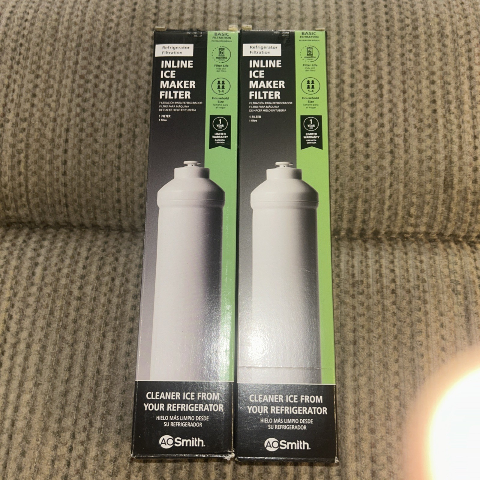 2 AO Smith Inline Ice Maker Filter Push-In Fitting 2” X 10” AO-IM