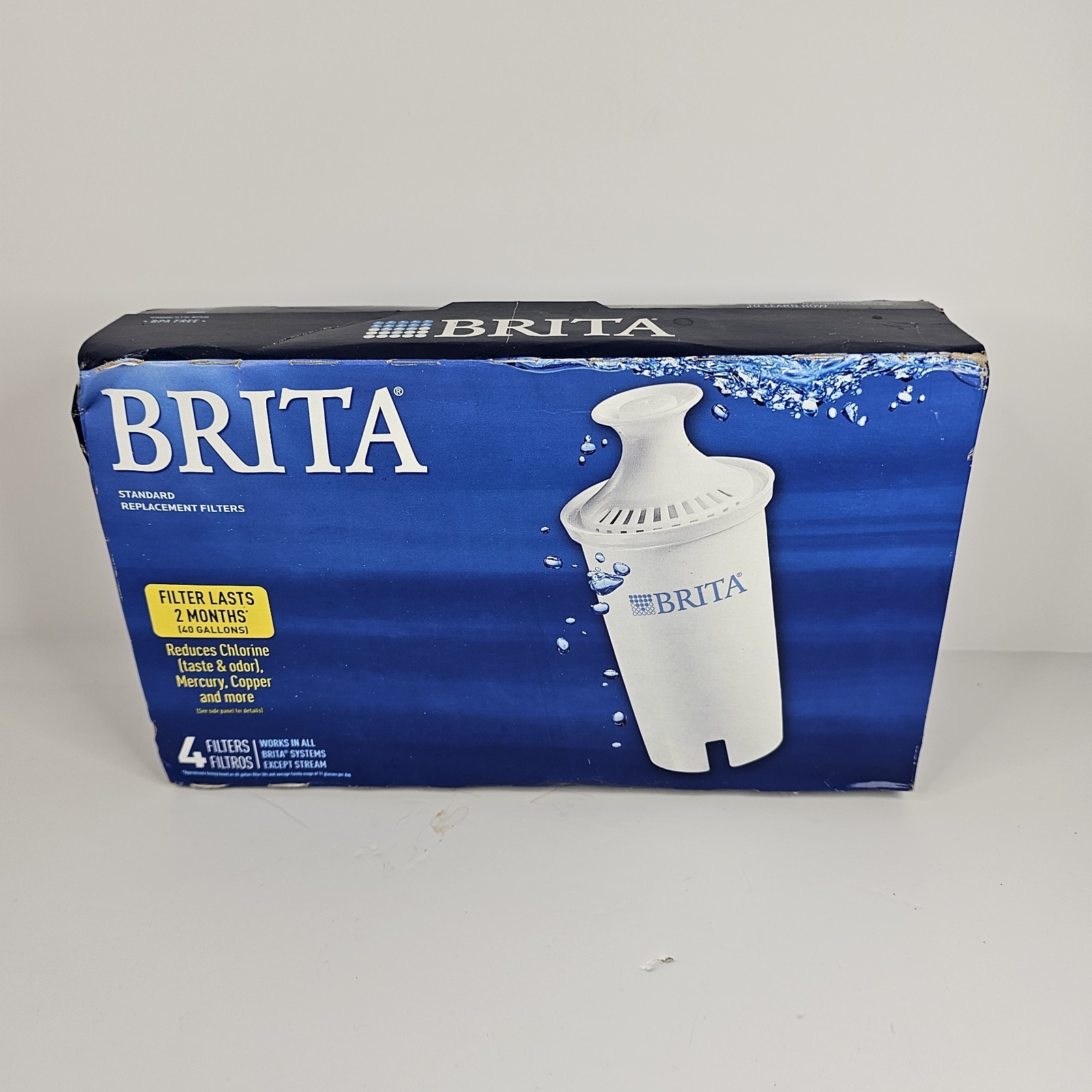 Brita Water Filter for Pitchers 4 Count New Sealed Box Fast Free Shipping!
