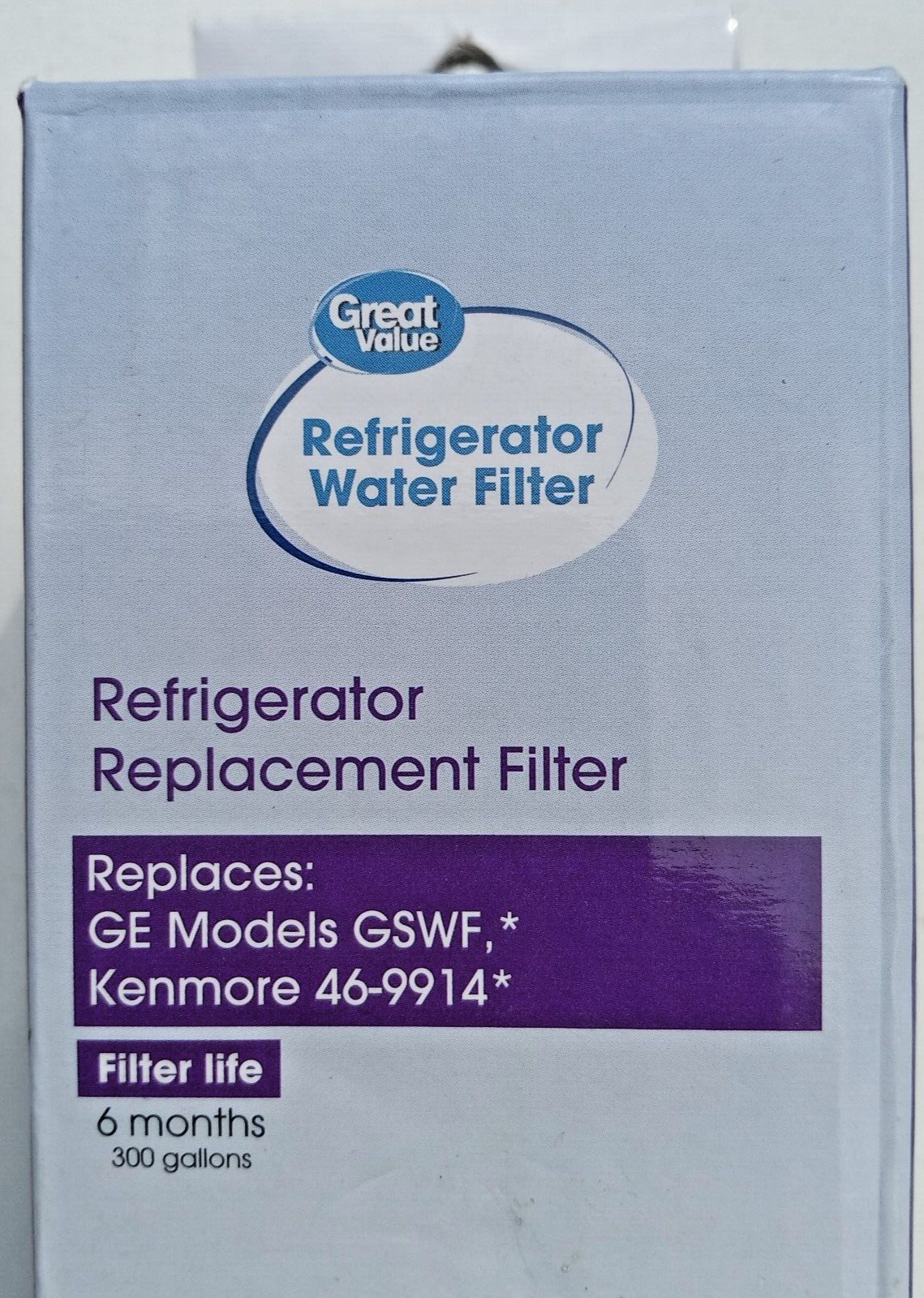 Great Value Refrigerator Replacement Water Filter for GE GSWF & Kenmore 46-9914