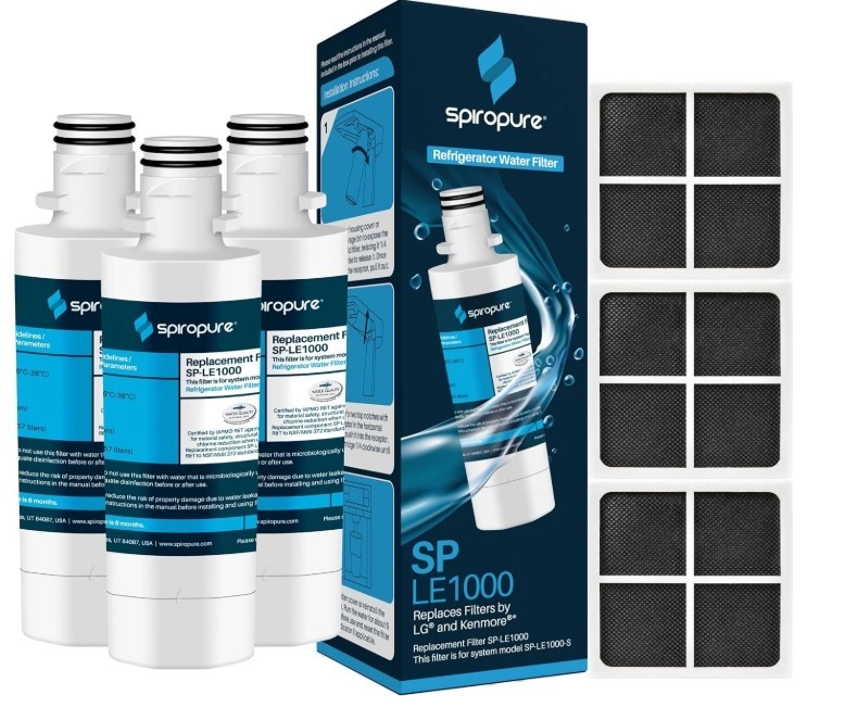 SpiroPure SP-LE1000 Refrigerator Water Filter & SP-LE120 Air Filter (6 pk/3 ea)