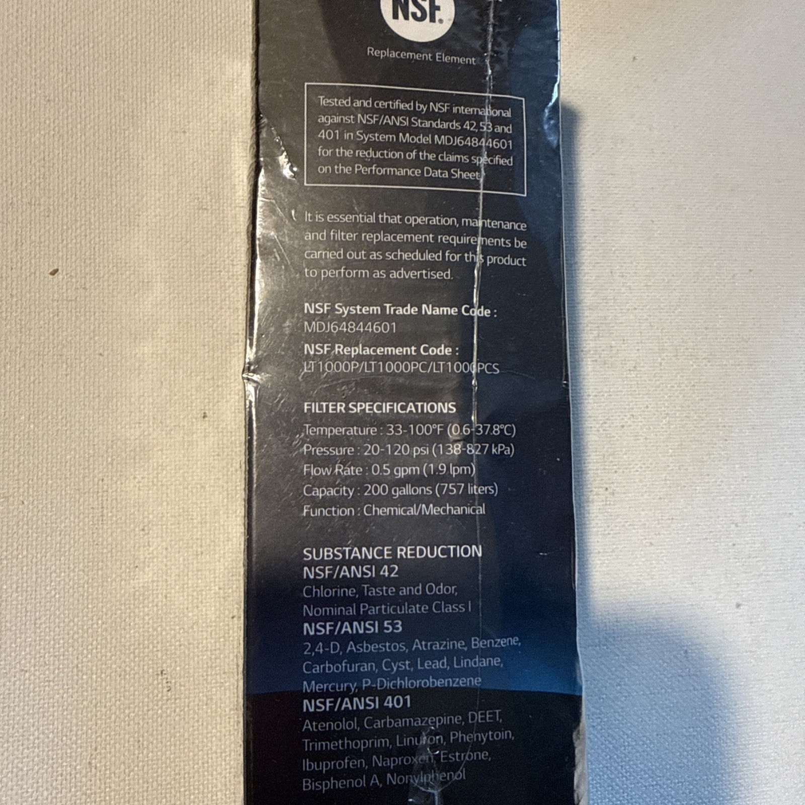LG LT1000P Water Filter Replacement Cartridge LT1000PC/PCS – NSF