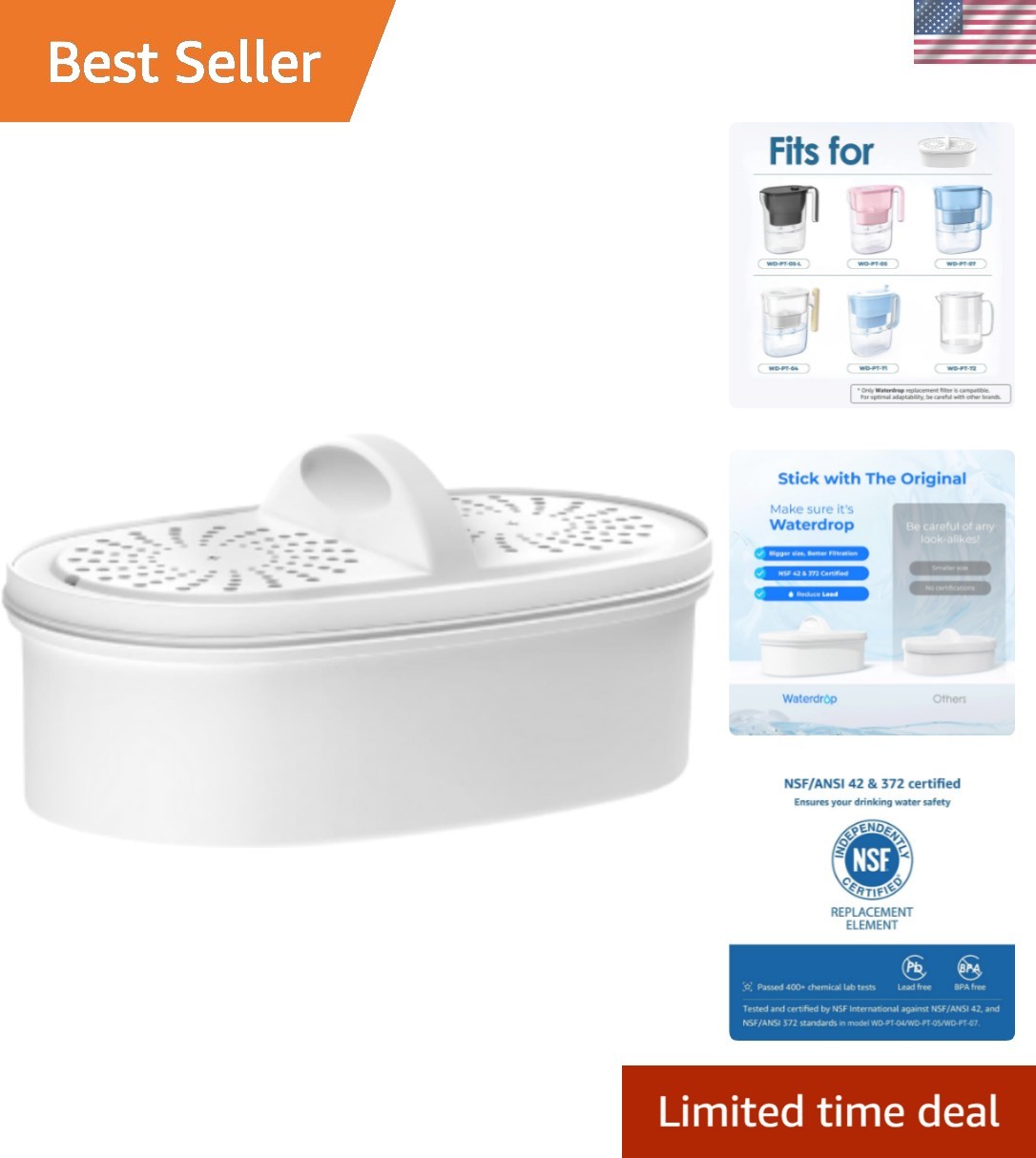 ] WD-PF-01A Plus NSF Certified Replacement Filters for All Pitcher Filtration…