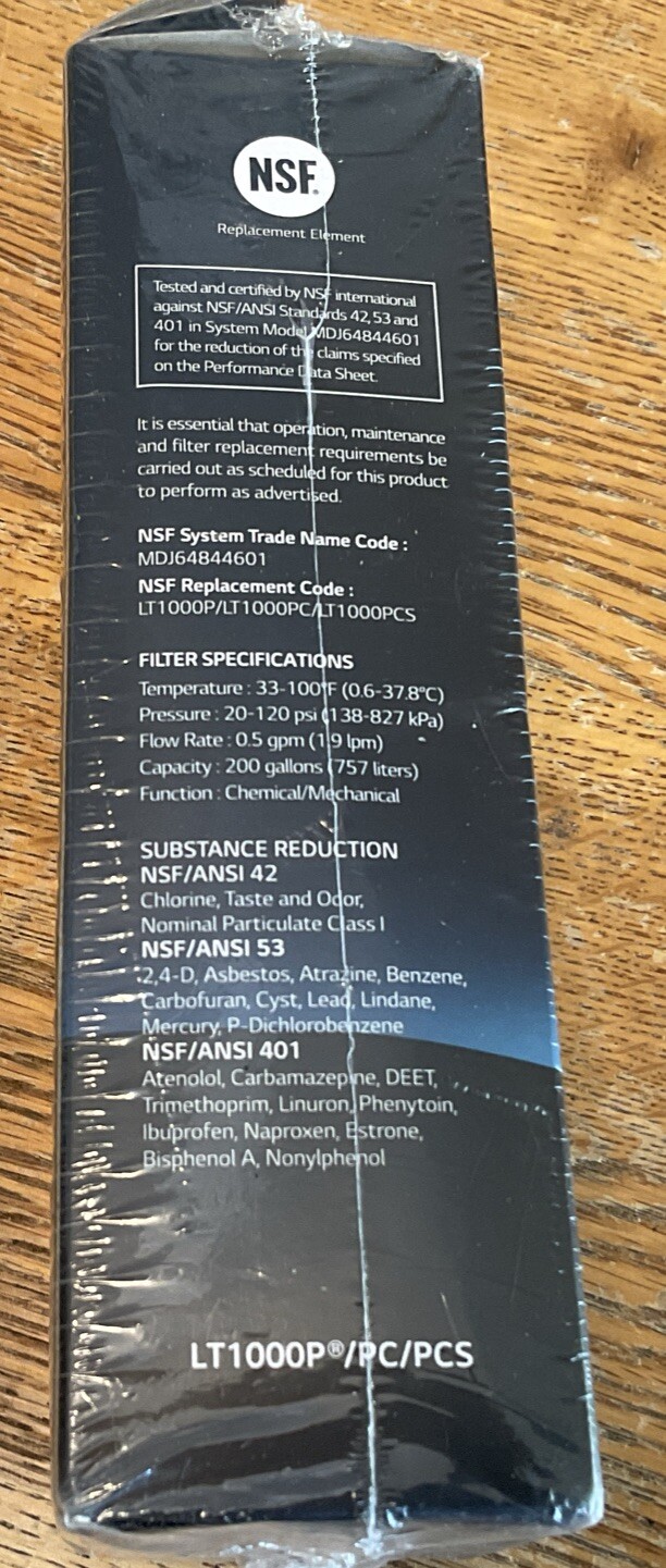 NIP LG Water Filter Replacement Cartridge LT1000P/PC/PCS 6 month/200 Gallons