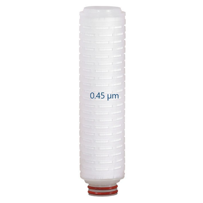 10″ Pleated Filter Cartridge Polypropylene 0.22/ 0.45 Micron 222/DOE Parker