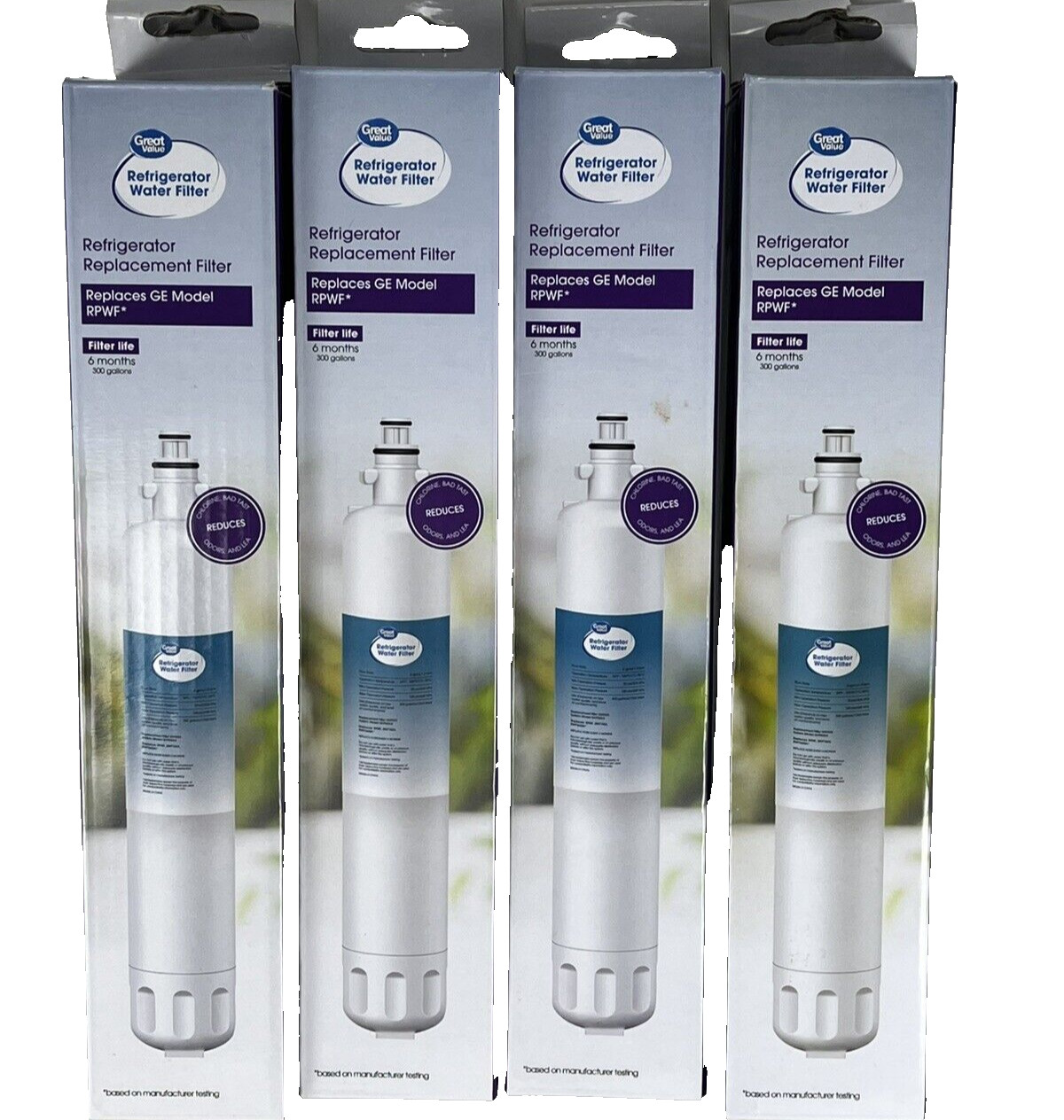 (4) Great Value Refrigerator Water Filter Replaces GE Model RPWF 6months 300 gal