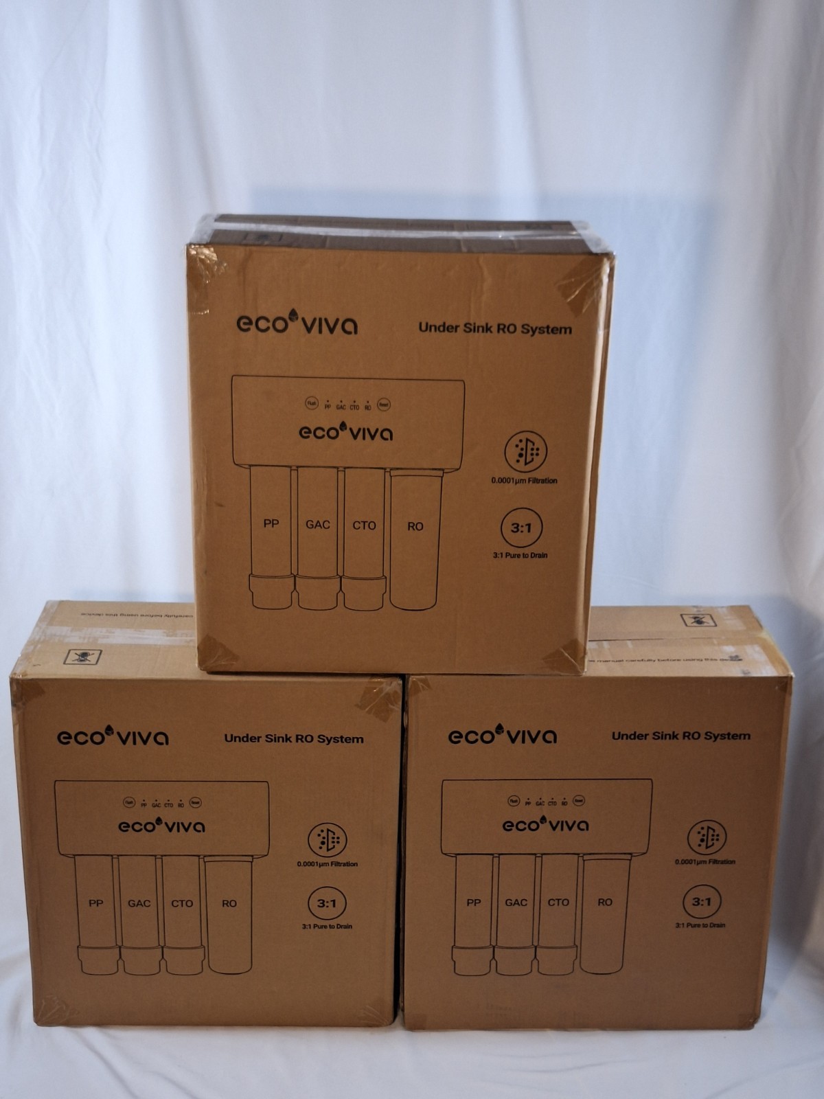Ecoviva 1000GPD Under Sink Reverse Osmosis Water Filter Filtration System