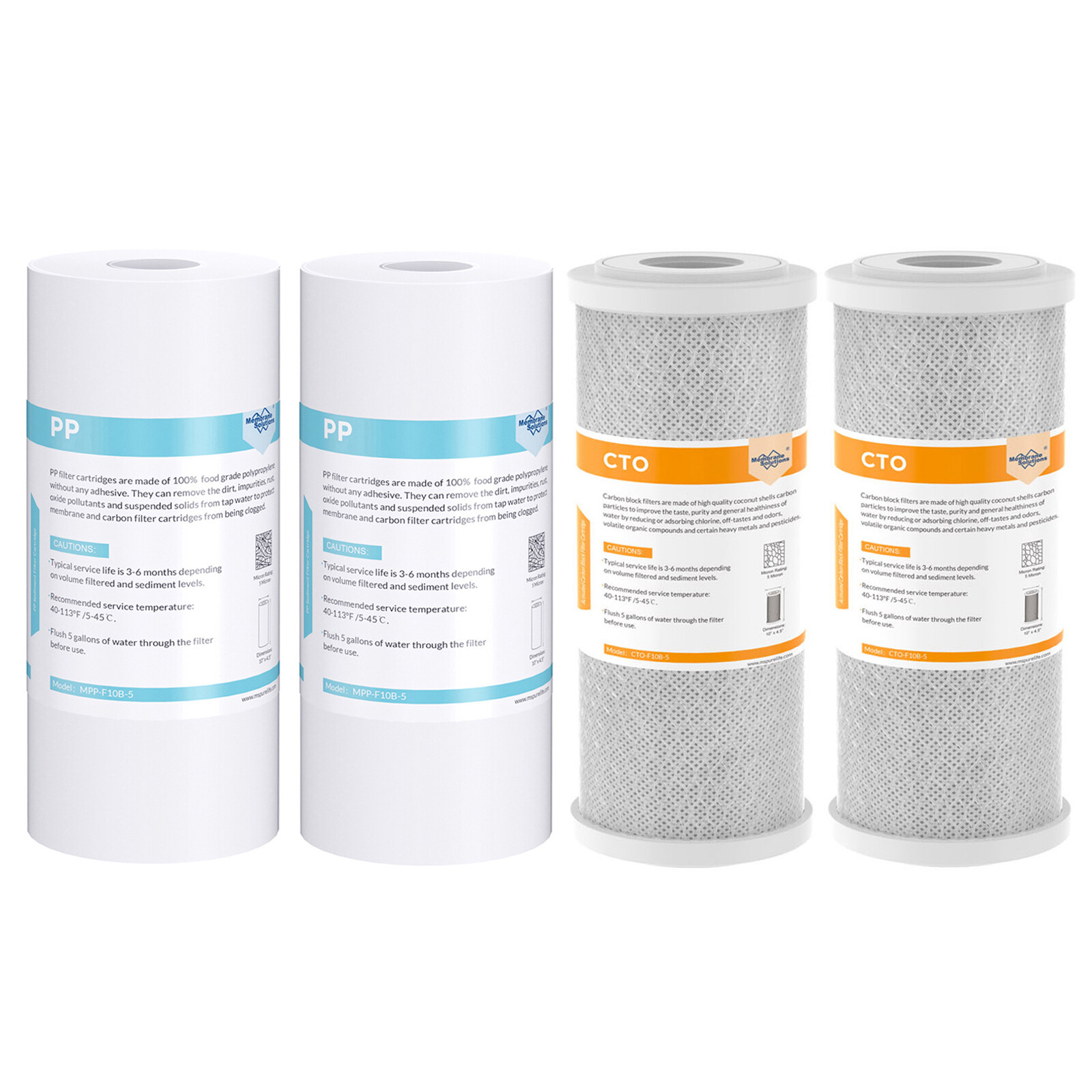 1-4 Pack 5 Micron 10×4.5″ Big Blue Sediment Carbon Block Water Filter Cartridges
