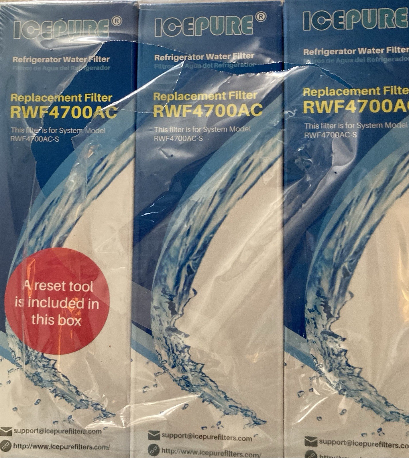 3 IcePure Refrigerator Water Filter Brand New & 2 IcePure Air Filters & 2 FP AF