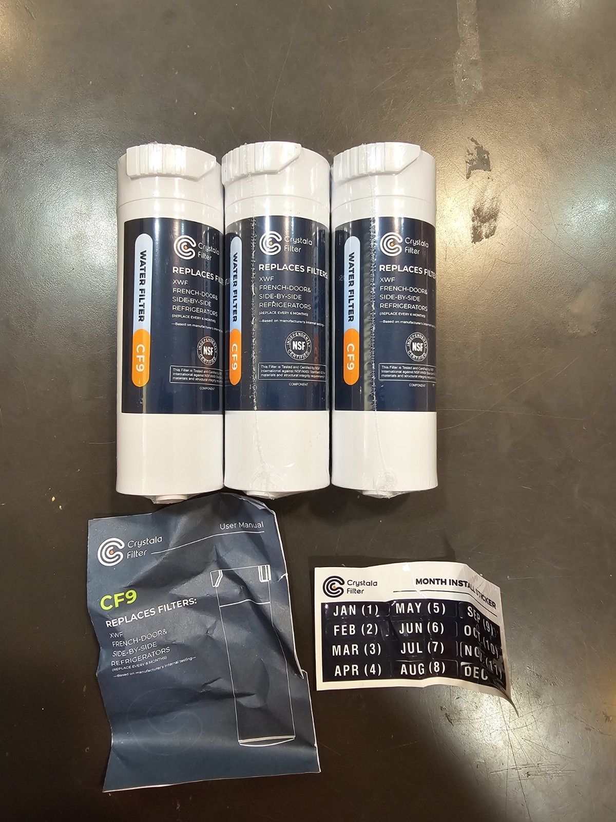 New Crystala Filters XWF Water Filter 4-Pack of CF9 In package Sealed In Plastic