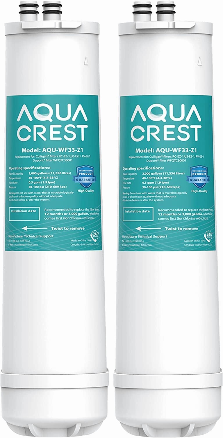 AQUA CREST RC 1 EZ-Change Premium Water Filtration Replacement Cartridge, 2 Pack