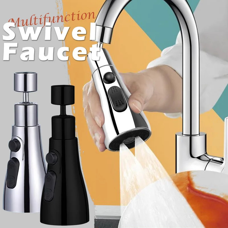 Universal 360 Rotate Kitchen Faucet Extender Aerator Splash Filter Tap