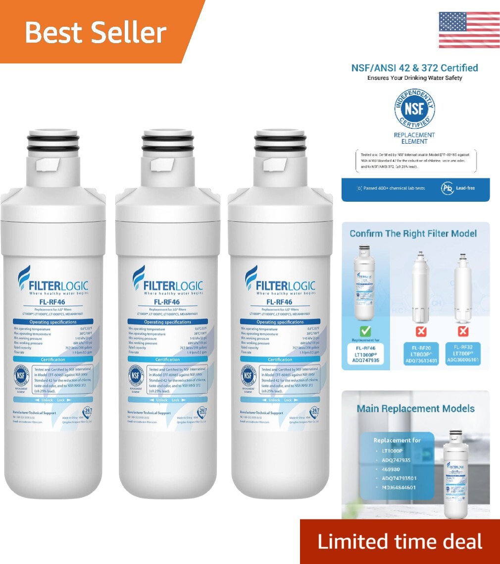 High-Performance Refrigerator Water Filters – LG Kenmore Compatible – 3 Filters