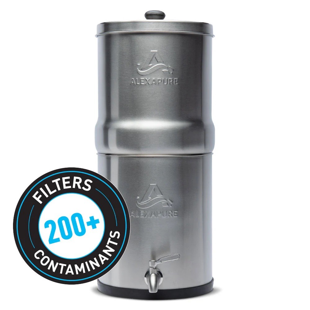 BRAND NEW Alexapure Pro Stainless Steel Water Filtration System Gravity Fed