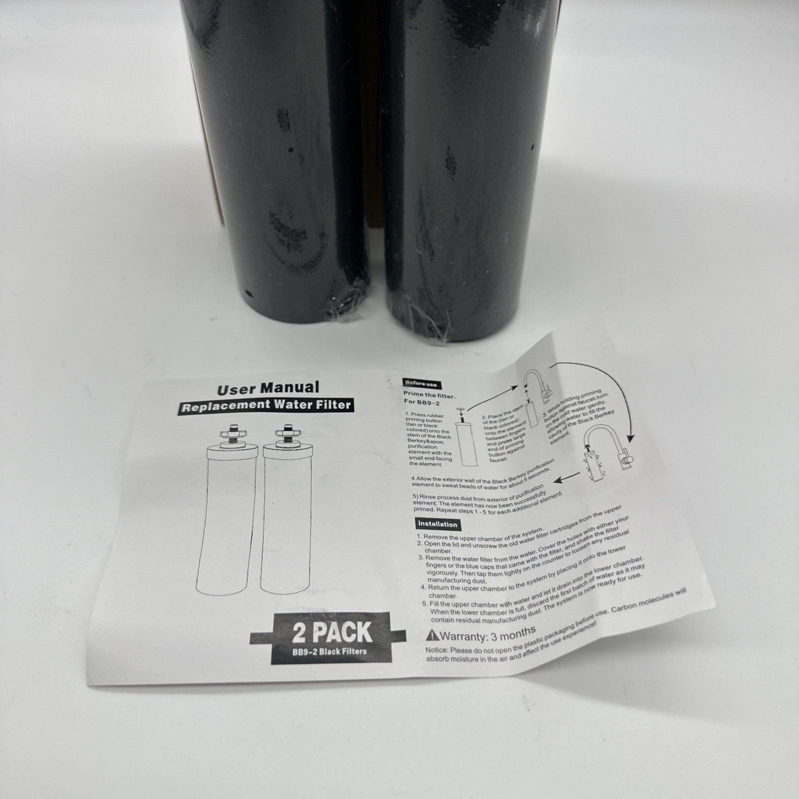 Black Water Filters Replacement Purification Elements BB9-2 (2 PACK) NEW