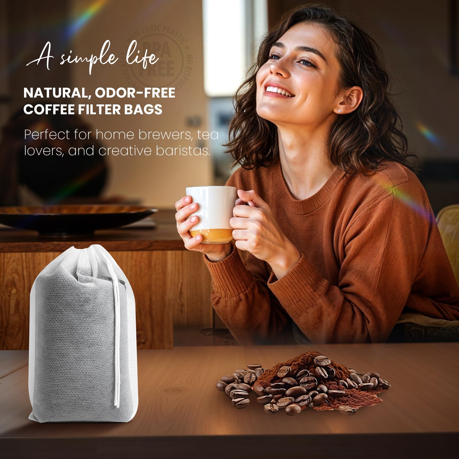 URCYLA Cold Brew Bags, 120 Count Coffee Filter 4 * 4*6 Inch, White