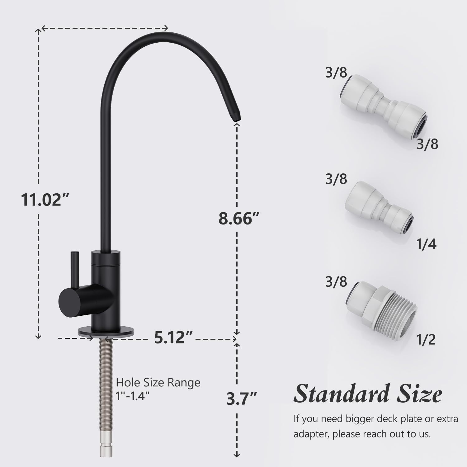 Durable Kitchen Water Filter Faucet with 1.8 GPM Flow Rate and Built-In Filter